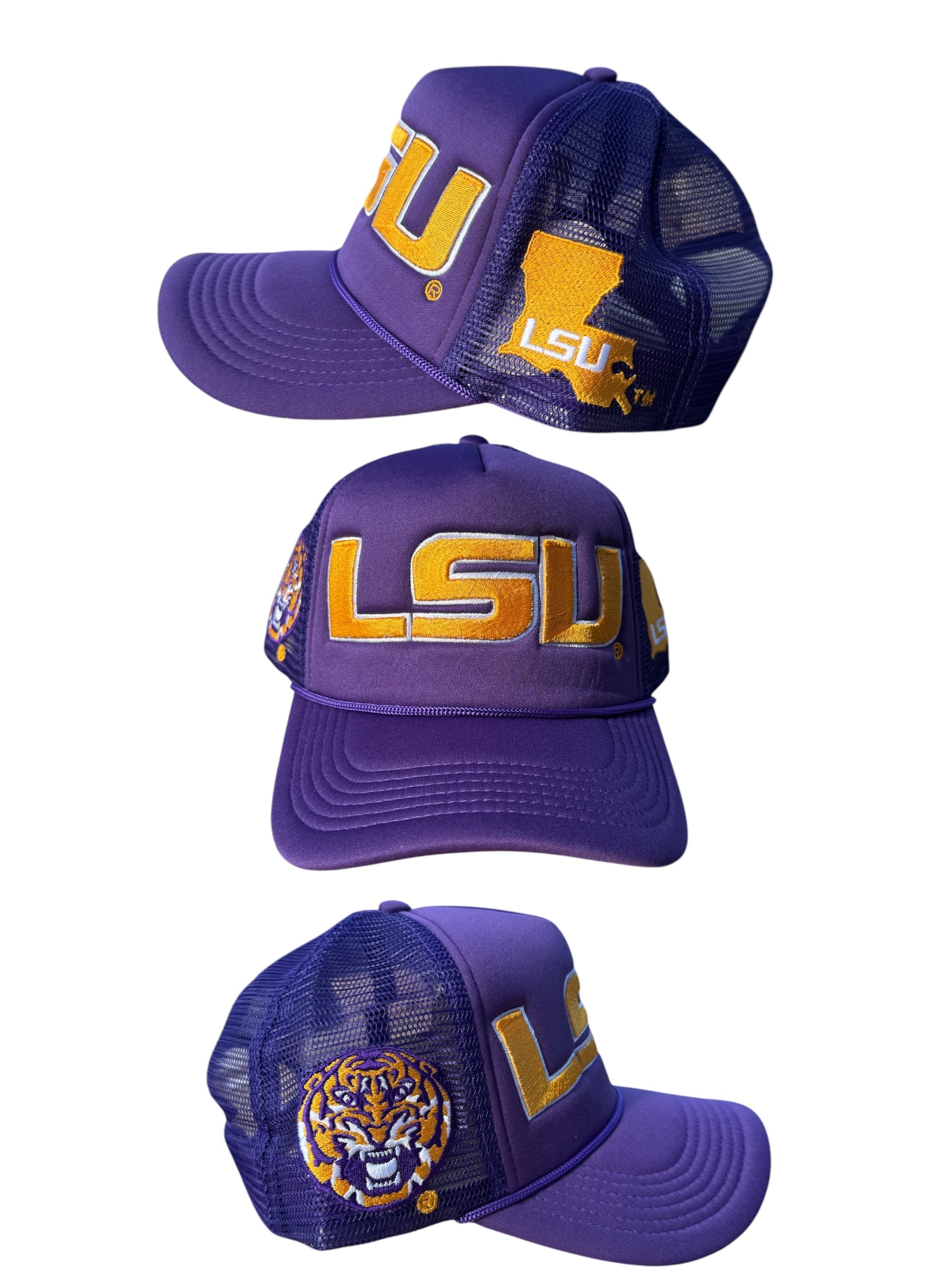 LSU TRUCKER HATS PURPLE