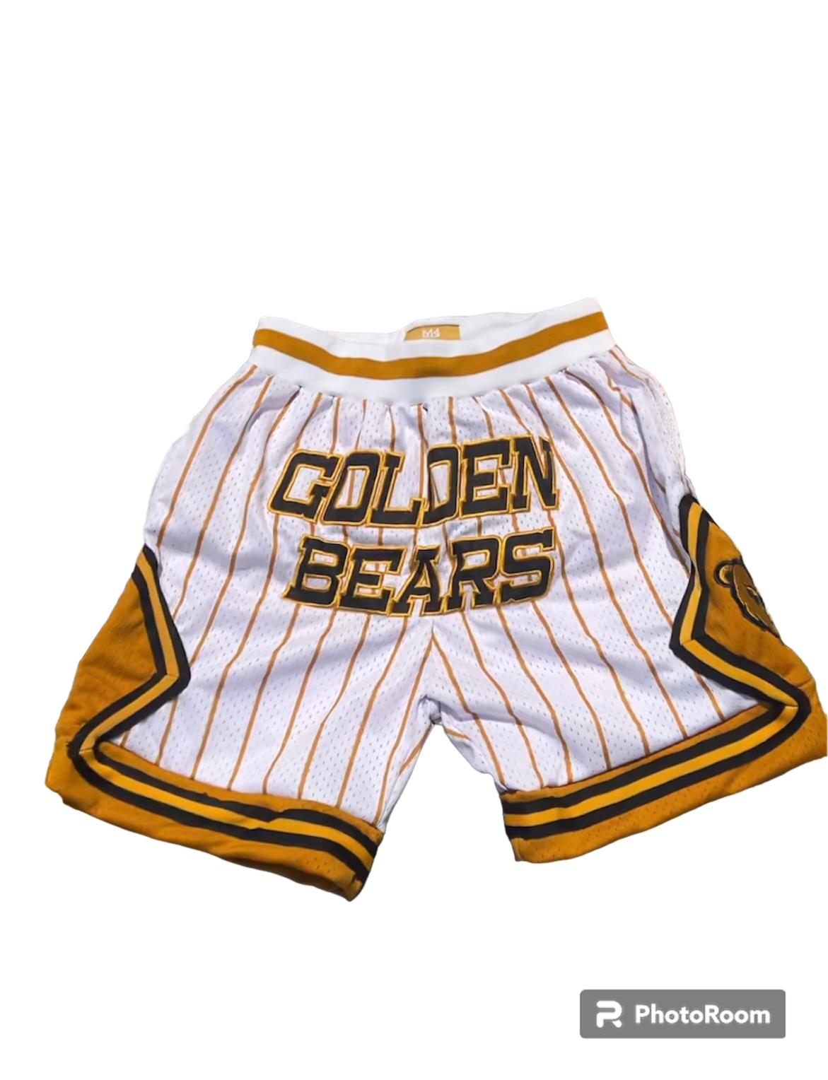 SOUTH OAK CLIFF BASKETBALL SHORTS white GOLD PINSTRIPES