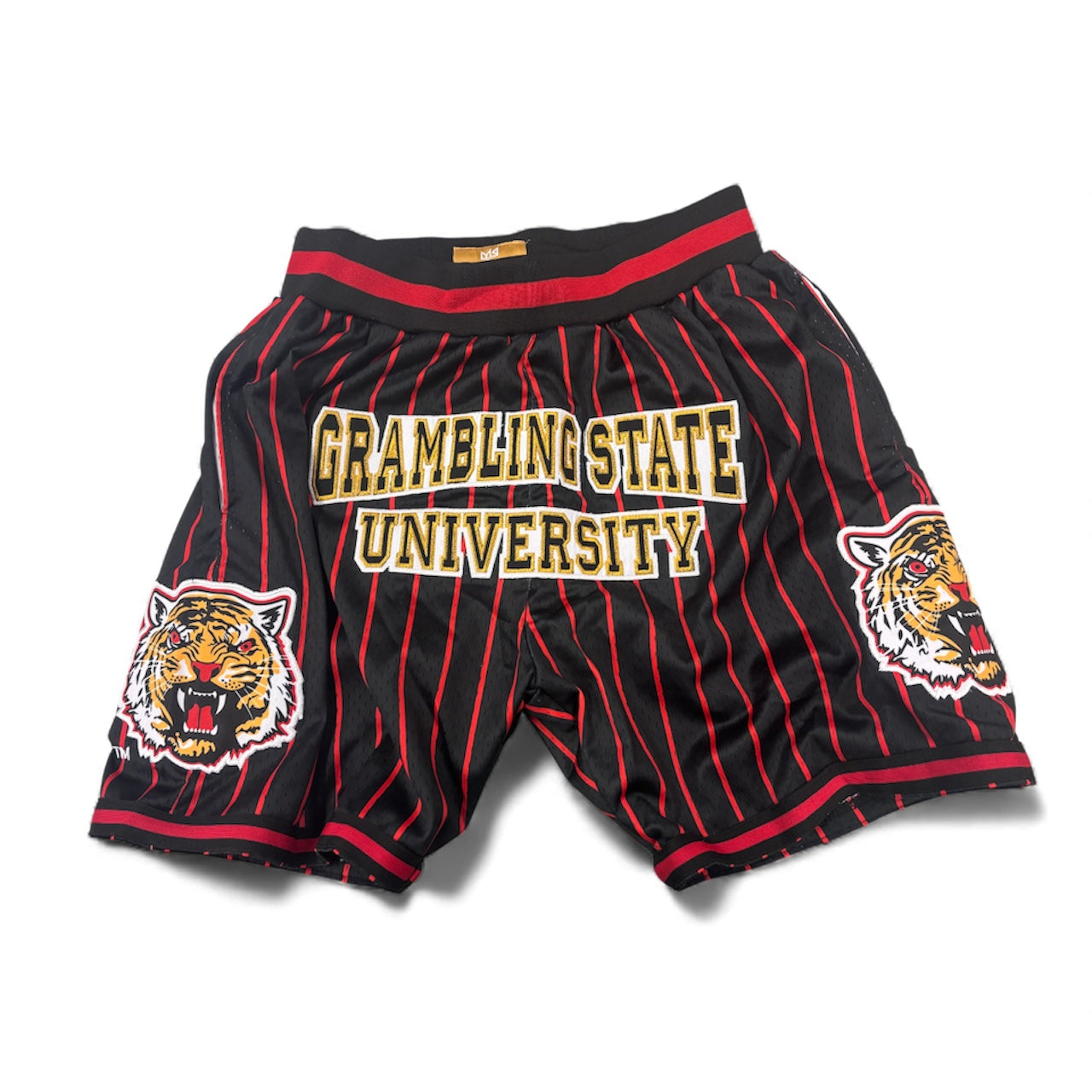 GRAMBLING STATE UNIVERSITY Basketball Shorts BLACK RED PINSTRIPES