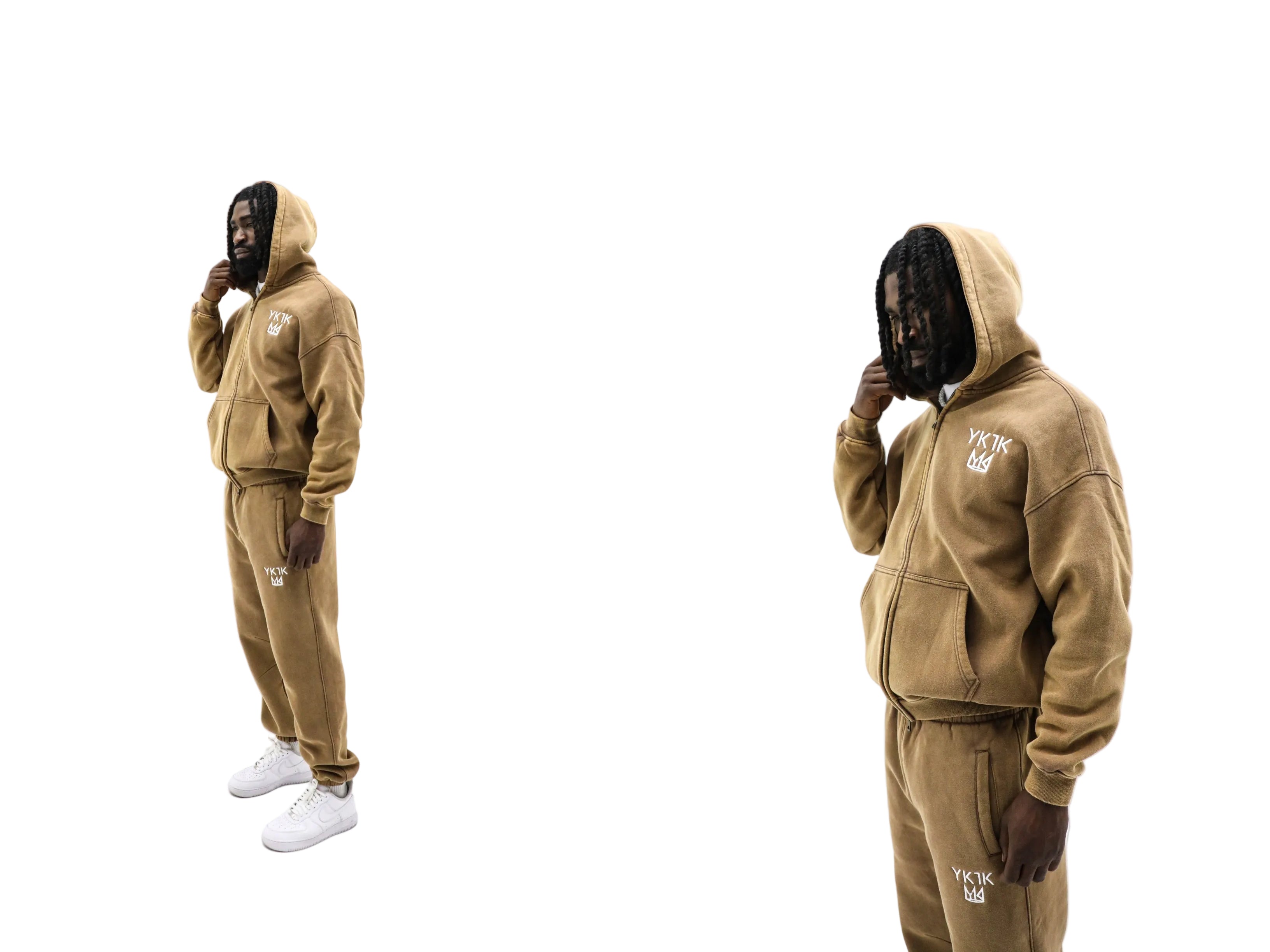 YK1K Essential Zip Sweatsuit Set – Earth Brown