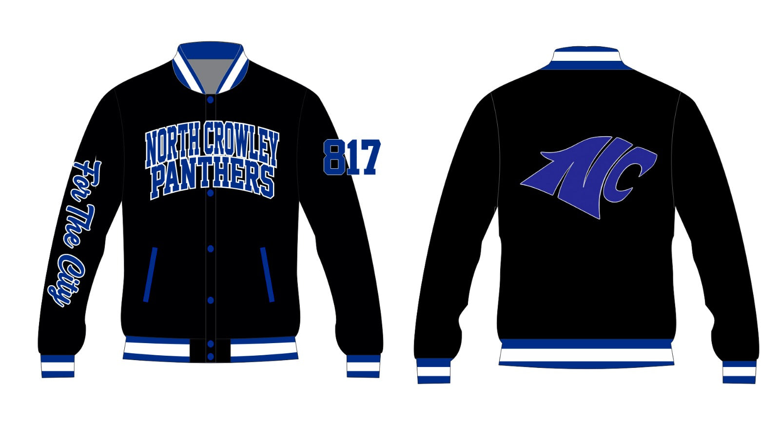 NORTH CROWLEY YK1K SATIN VARSITY JACKET BLACK PRE-ORDER