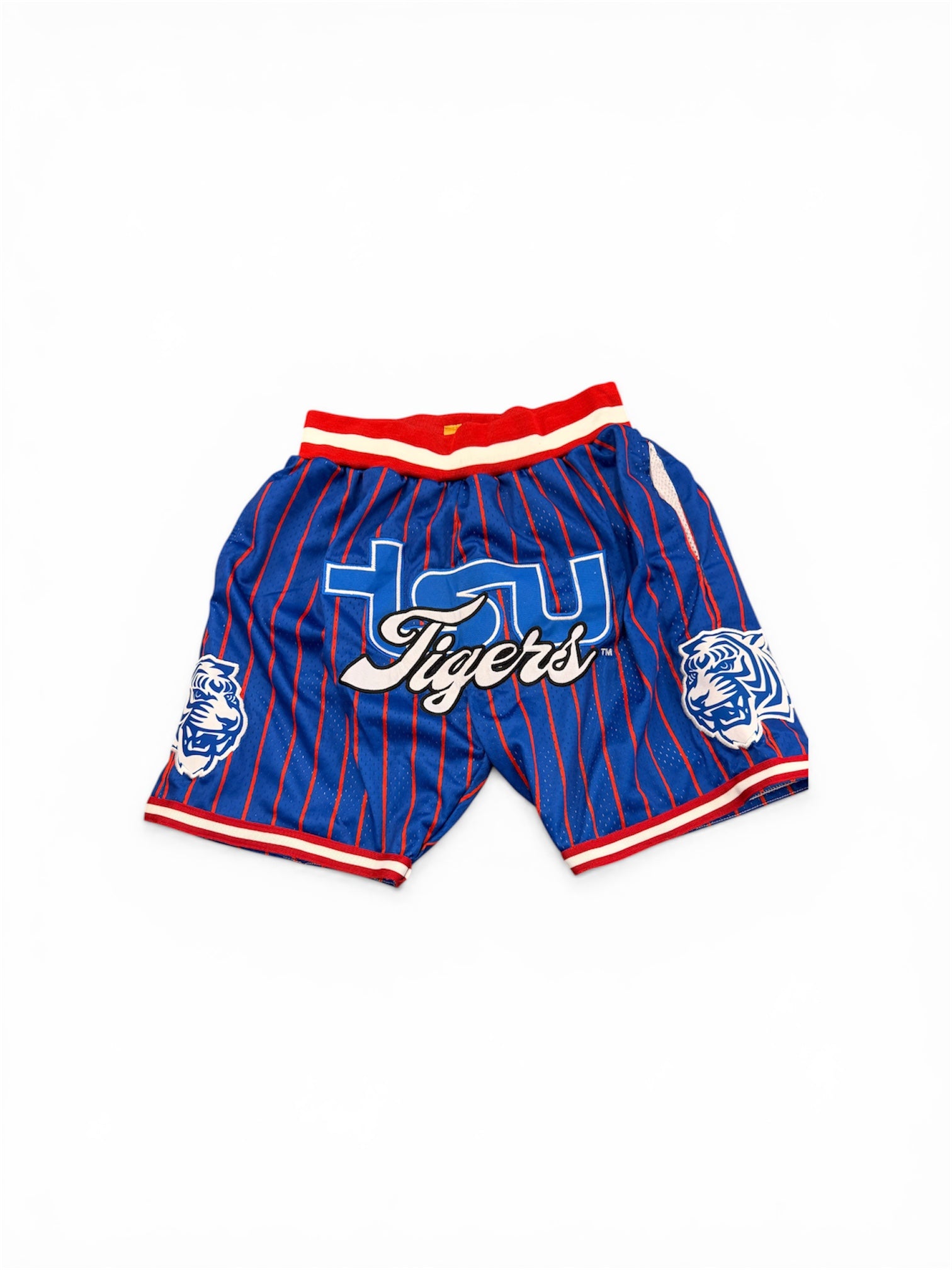 TSU TIGER BASKETBALL SHORTS BLUE/ RED pinstripe