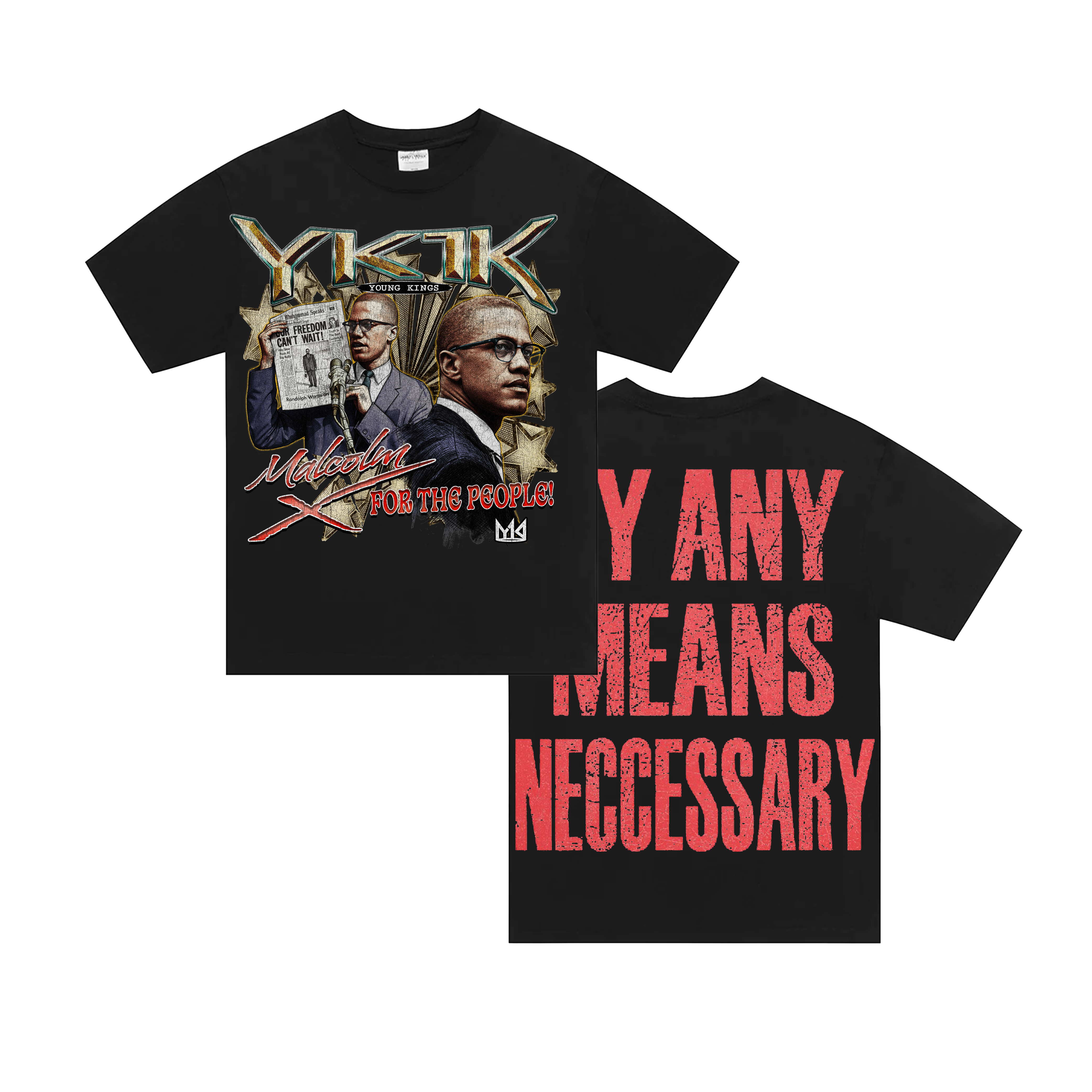 Malcolm X “By any means Necessary” Tee Black