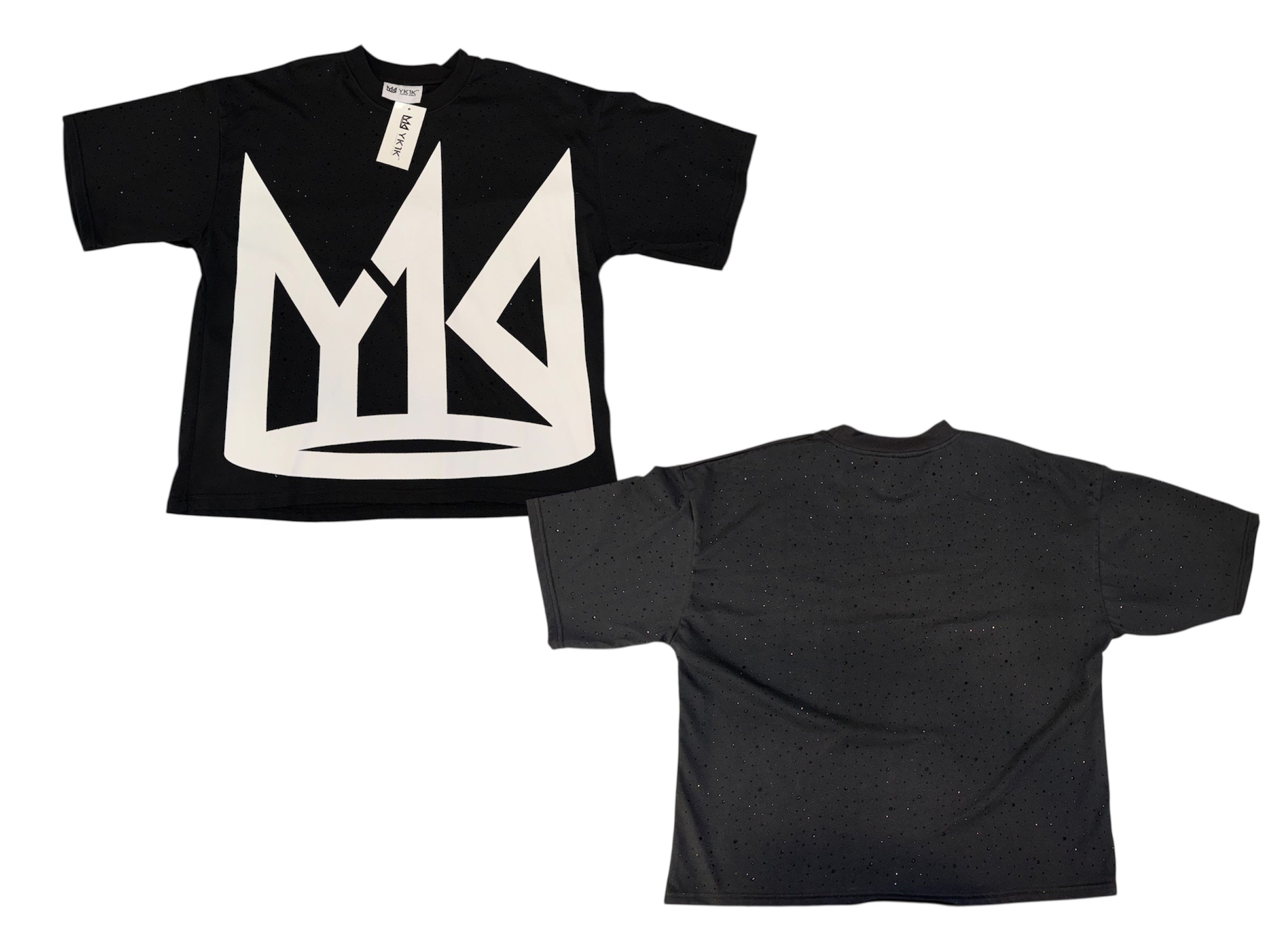YK1K Rhinestone Bedazzled T-Shirt – Midnight Black