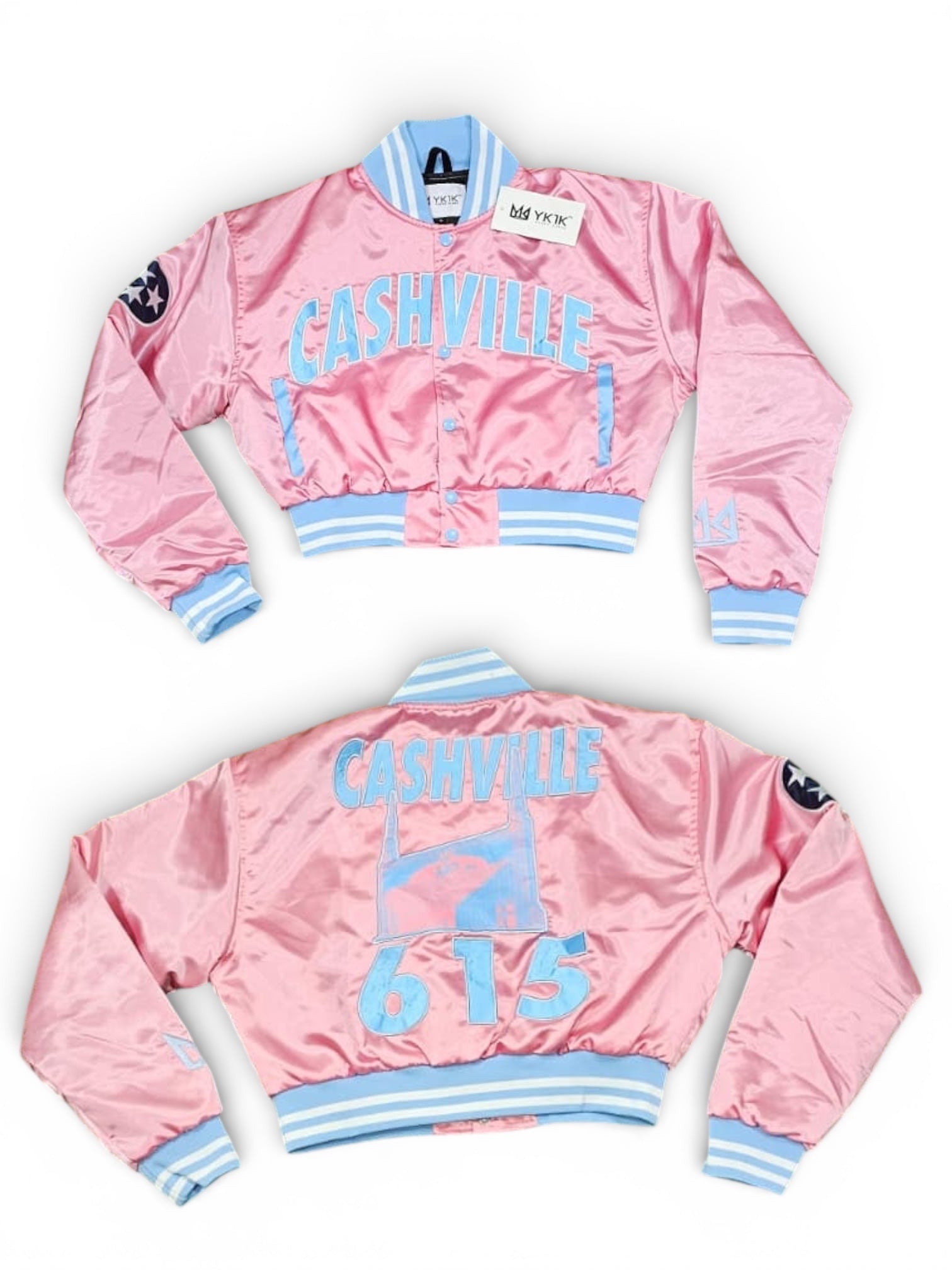 CASHVILLE JACKET CROPPED SATIN PINK