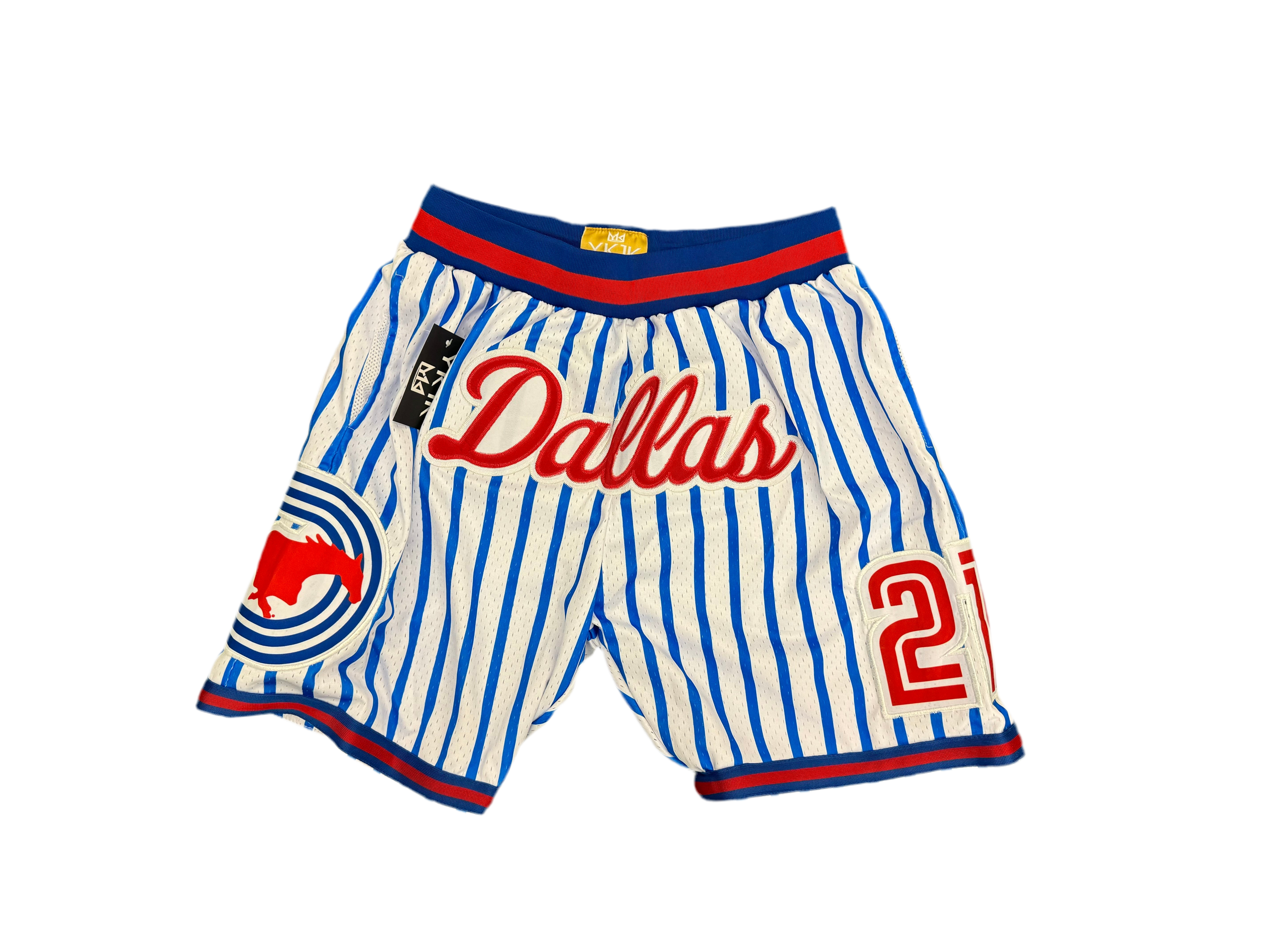 SMU Basketball Shorts White/Blue pinstripe PRE-ORDER