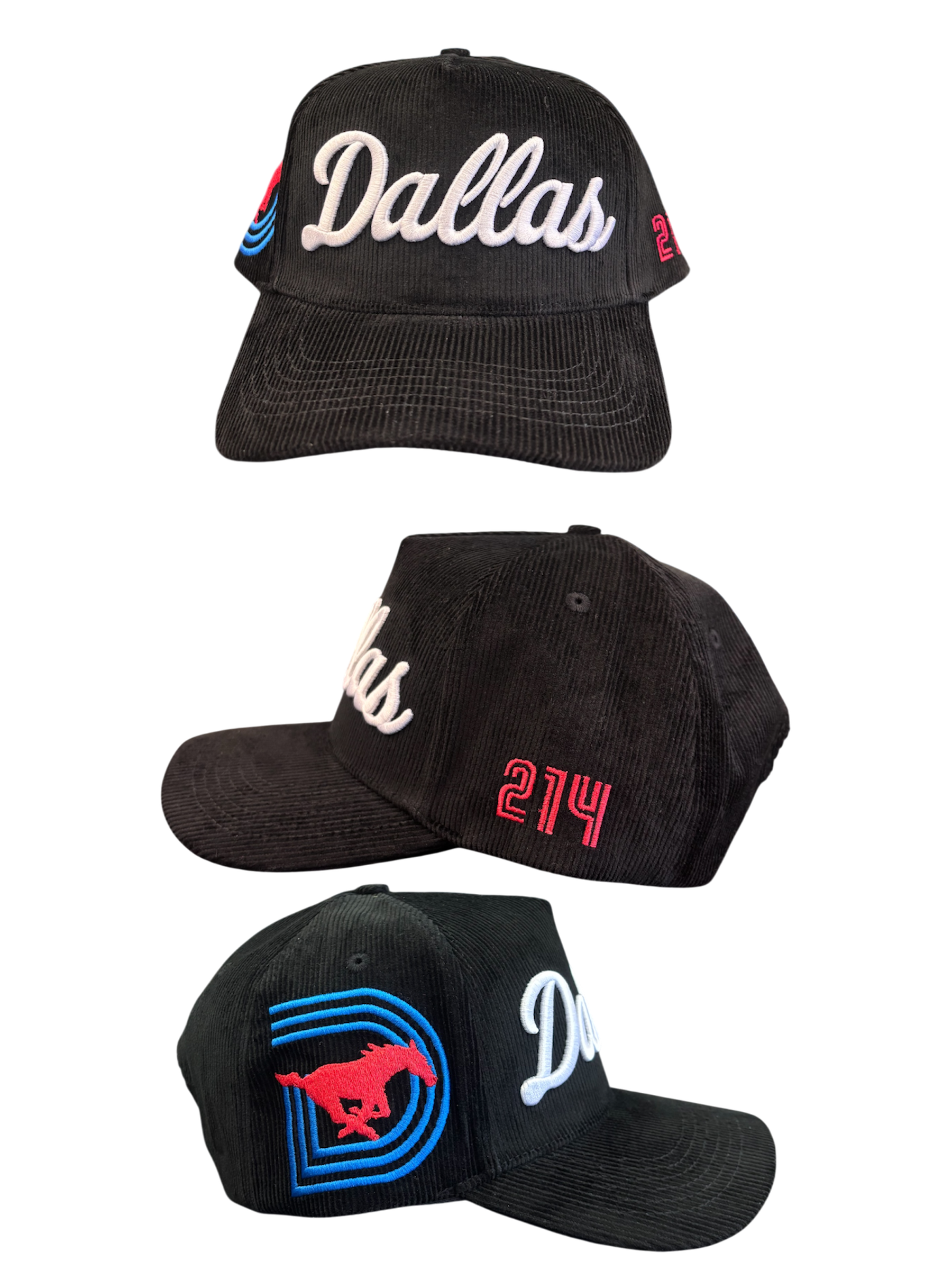SMU Black Corduroy HAT