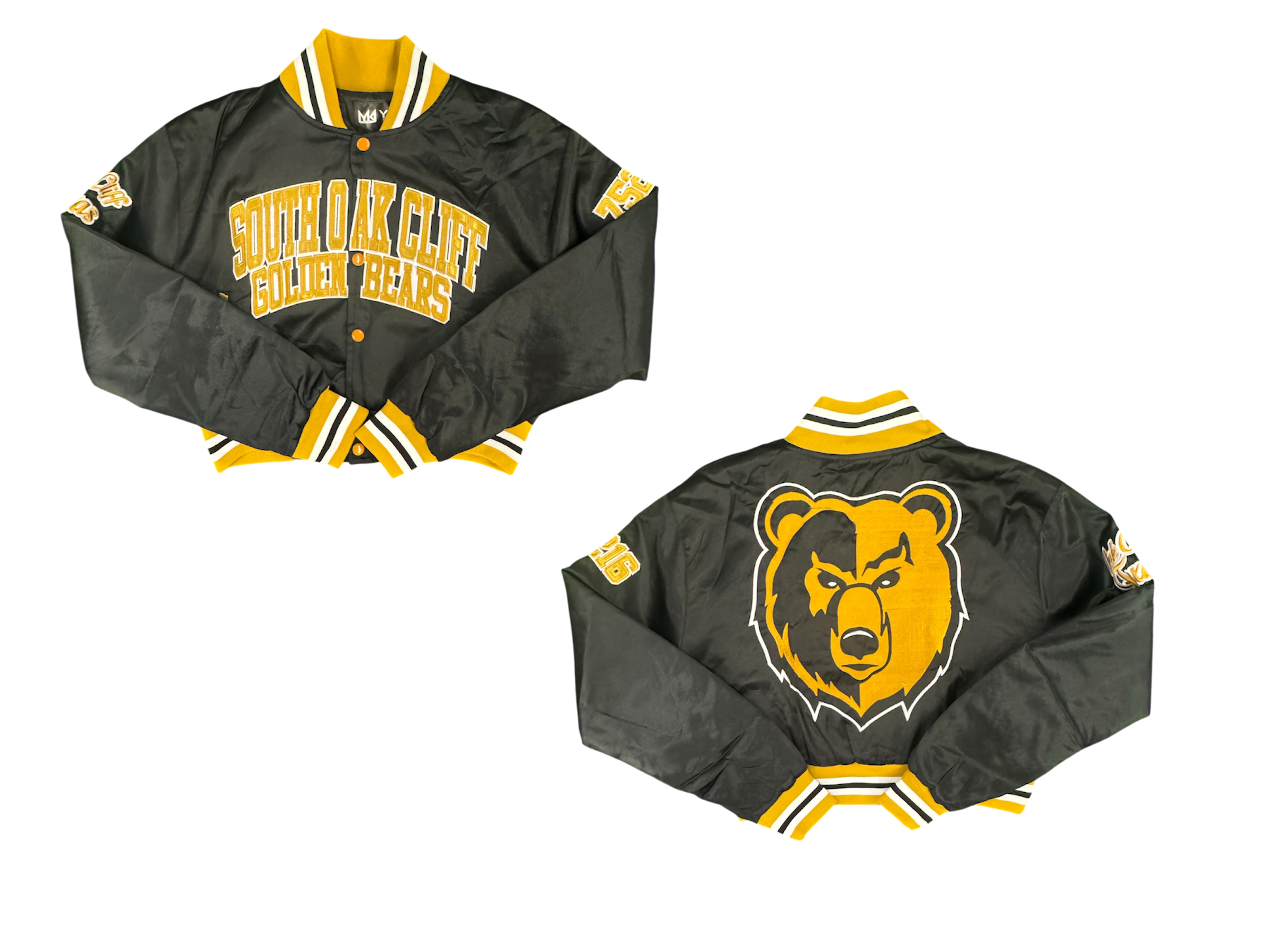 South Oak Cliff YK1K SATIN VARSITY JACKET CROPPED
