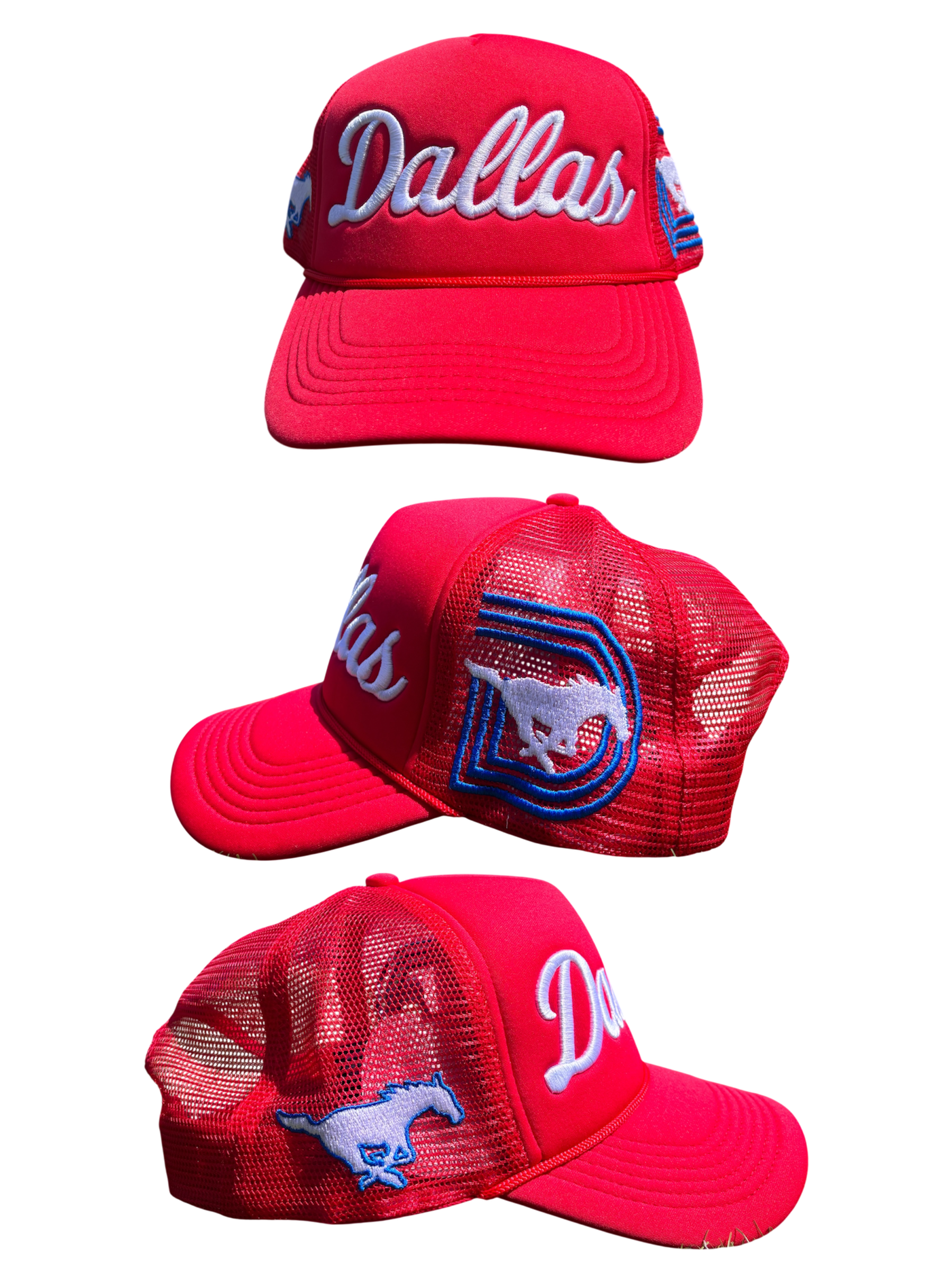 SMU TRUCKER HATS RED