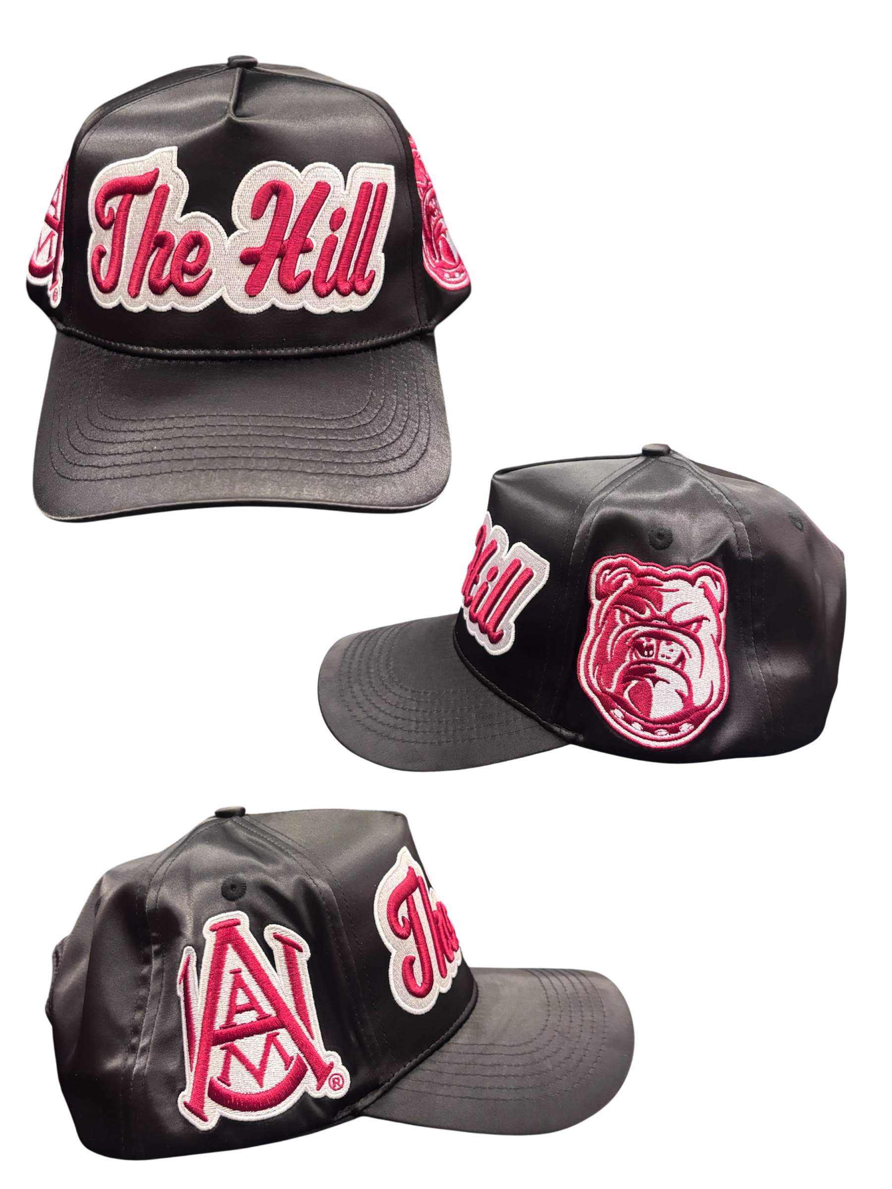 ALABAMA A & M TRUCKER HATS BLACK SILK