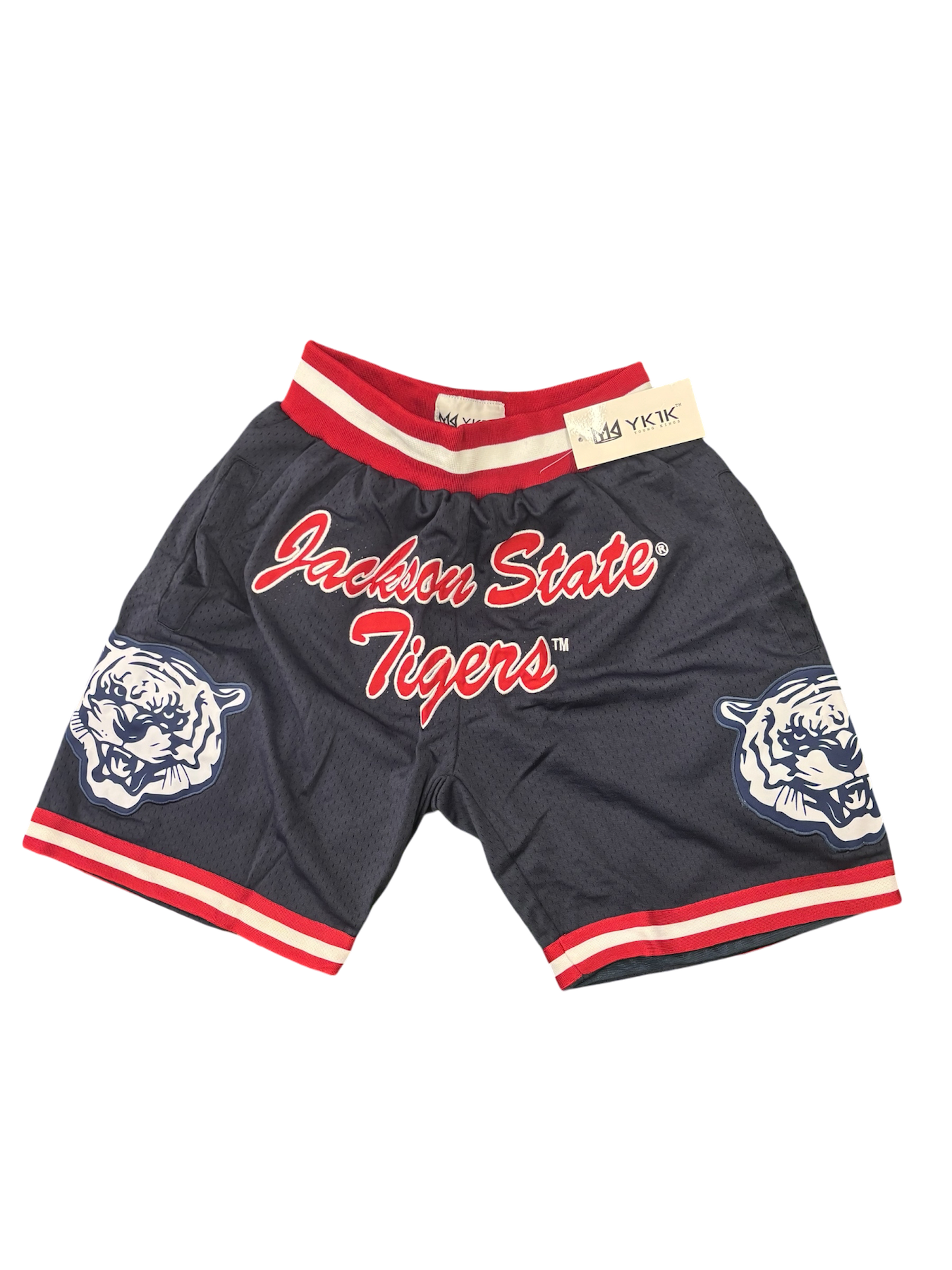 Jackson State Basketball Shorts Navy red print