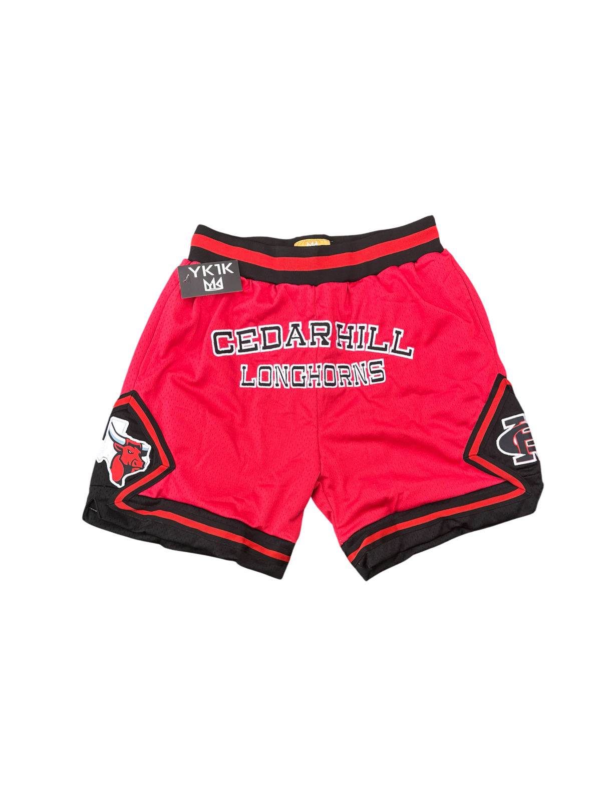 CEDAR HILL BLACK BASKETBALL SHORTS RED 2.0