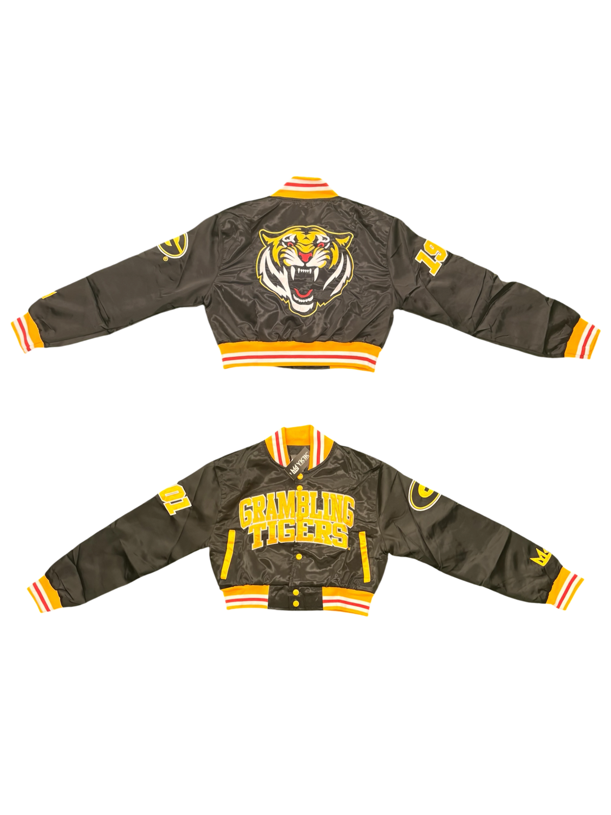 GRAMBLING UNIVERSITY YK1K SATIN VARSITY JACKET CROPPED 2026