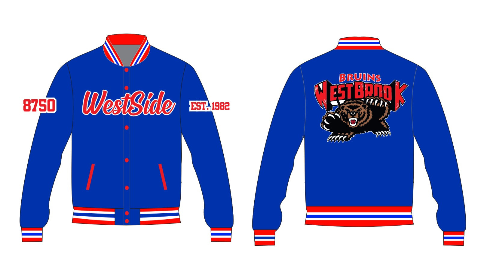 Westbrook YK1K SATIN VARSITY JACKET PRE-ORDER BLUE