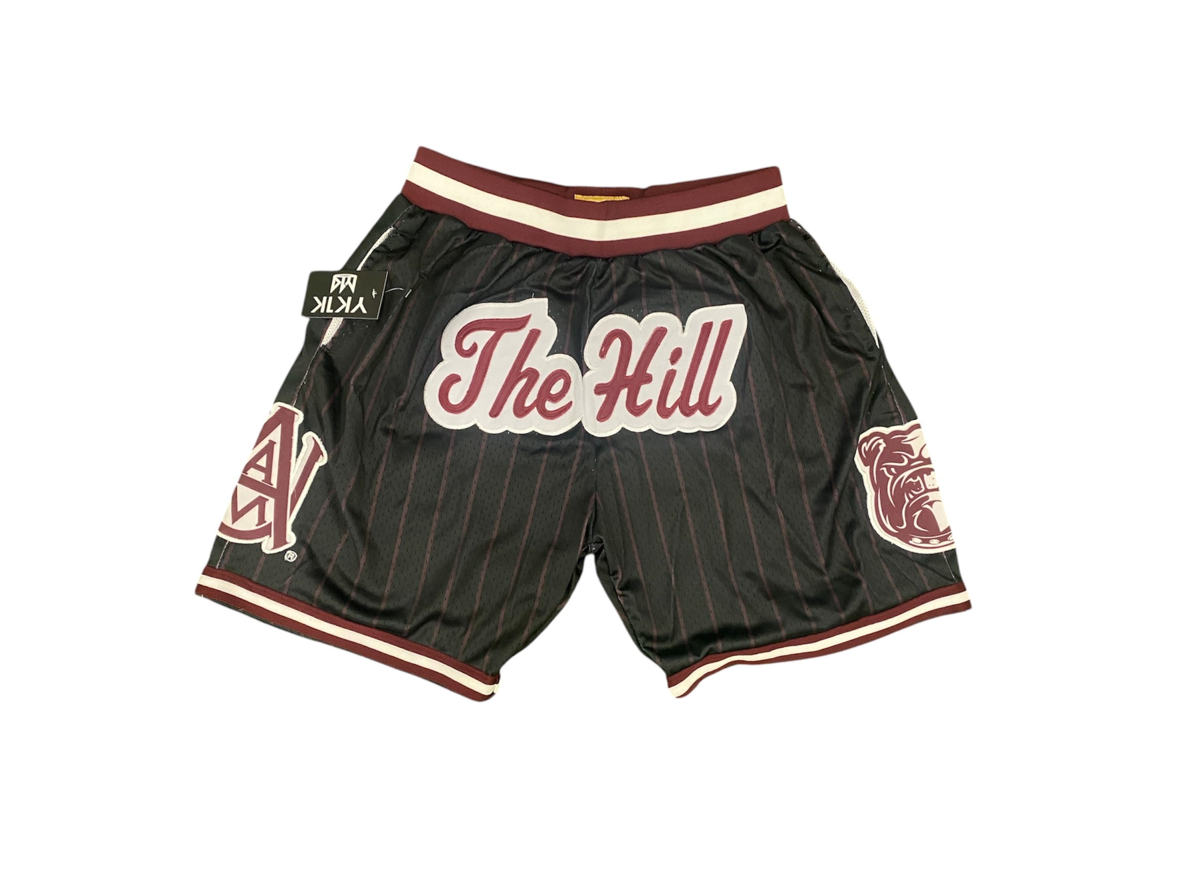 ALABAMA A&M UNIVERSITY BASKETBALL SHORTS Black with Maroon Pinstripes PRE-ORDER