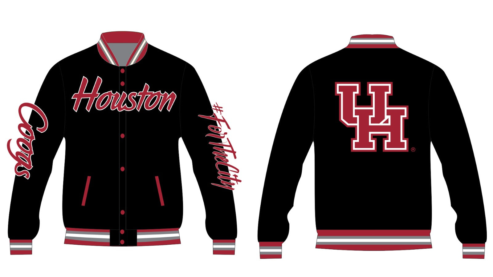 UNIVERSITY OF HOUSTON YK1K SATIN VARSITY JACKET PRE-ORDER