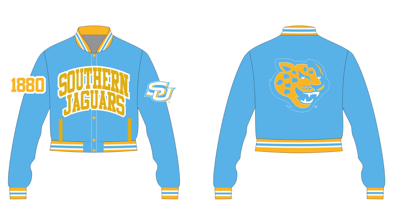 SOUTHERN UNIVERISTY YK1K SATIN VARSITY JACKET CROPPED