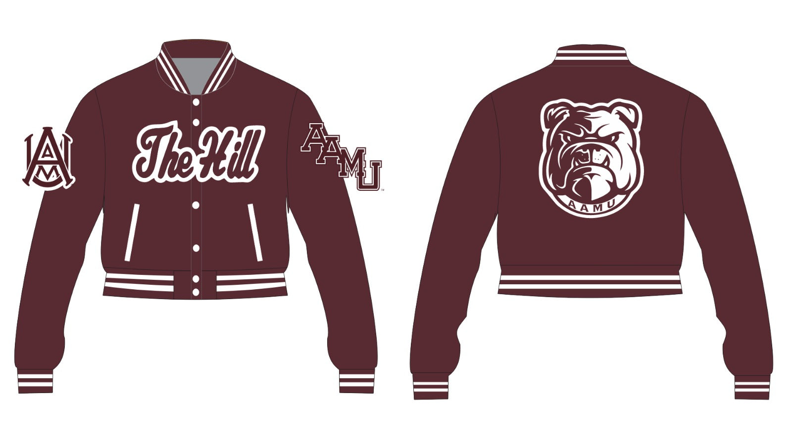 AAMU YK1K SATIN VARSITY JACKET PRE-ORDER CROPPED