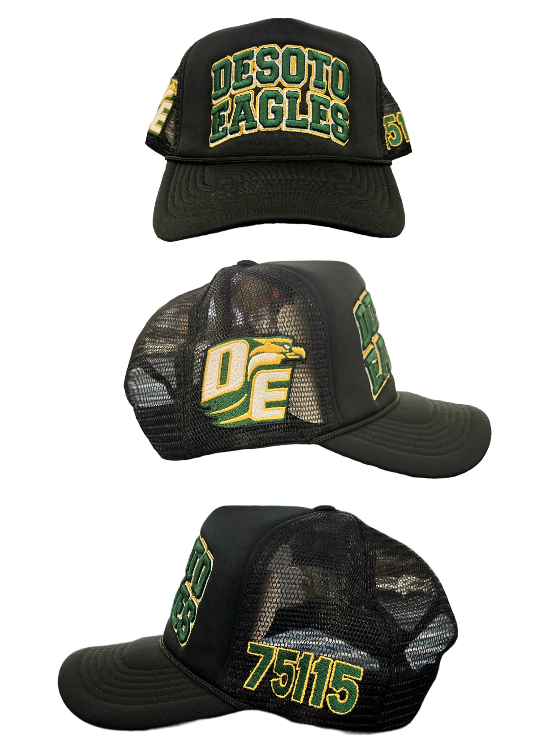 DESOTO HIGH SCHOOL TRUCKER HATS BLACK