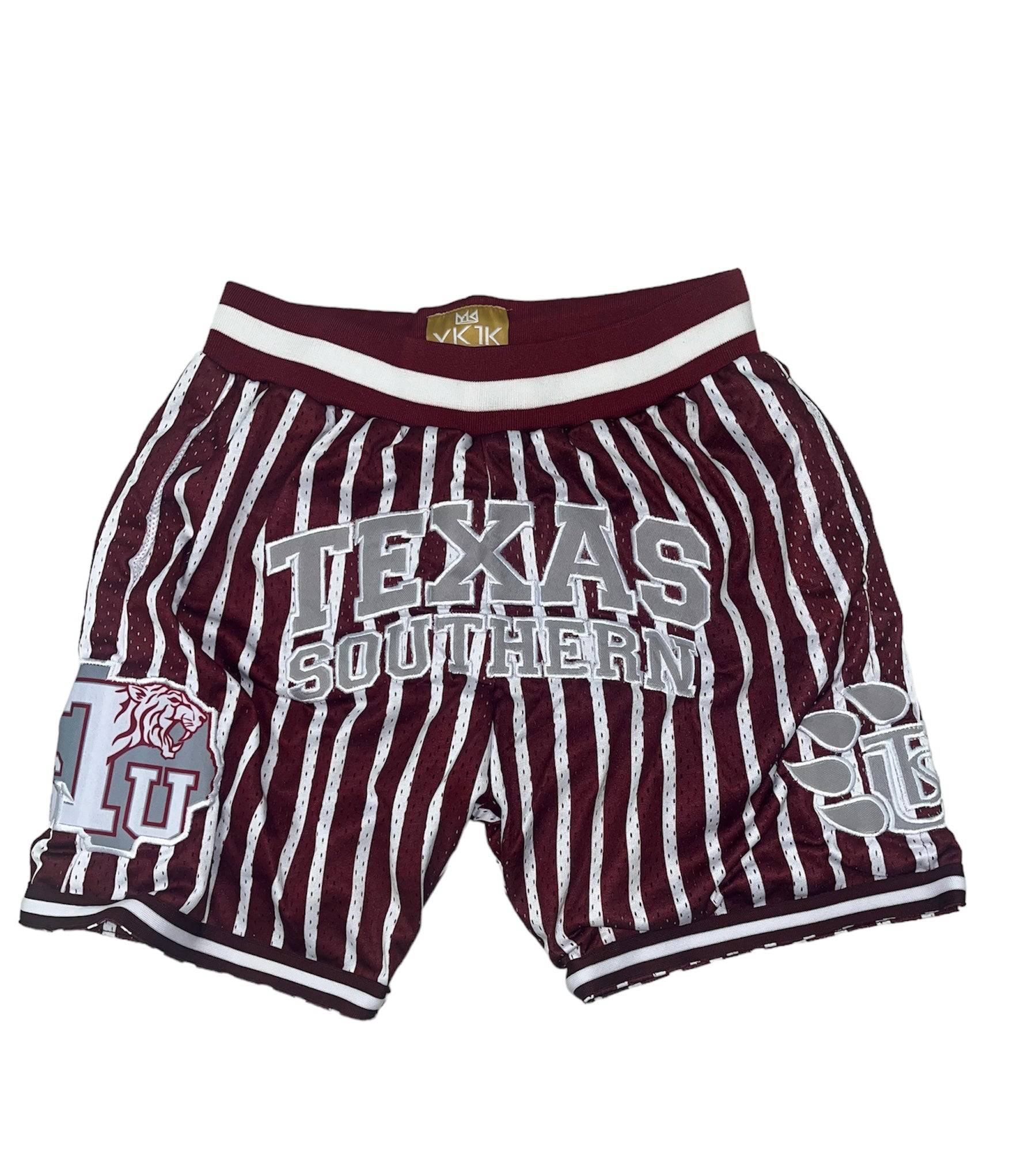 Texas Southern BASKETBALL SHORTS MAROON WHITE PINSTRIPES