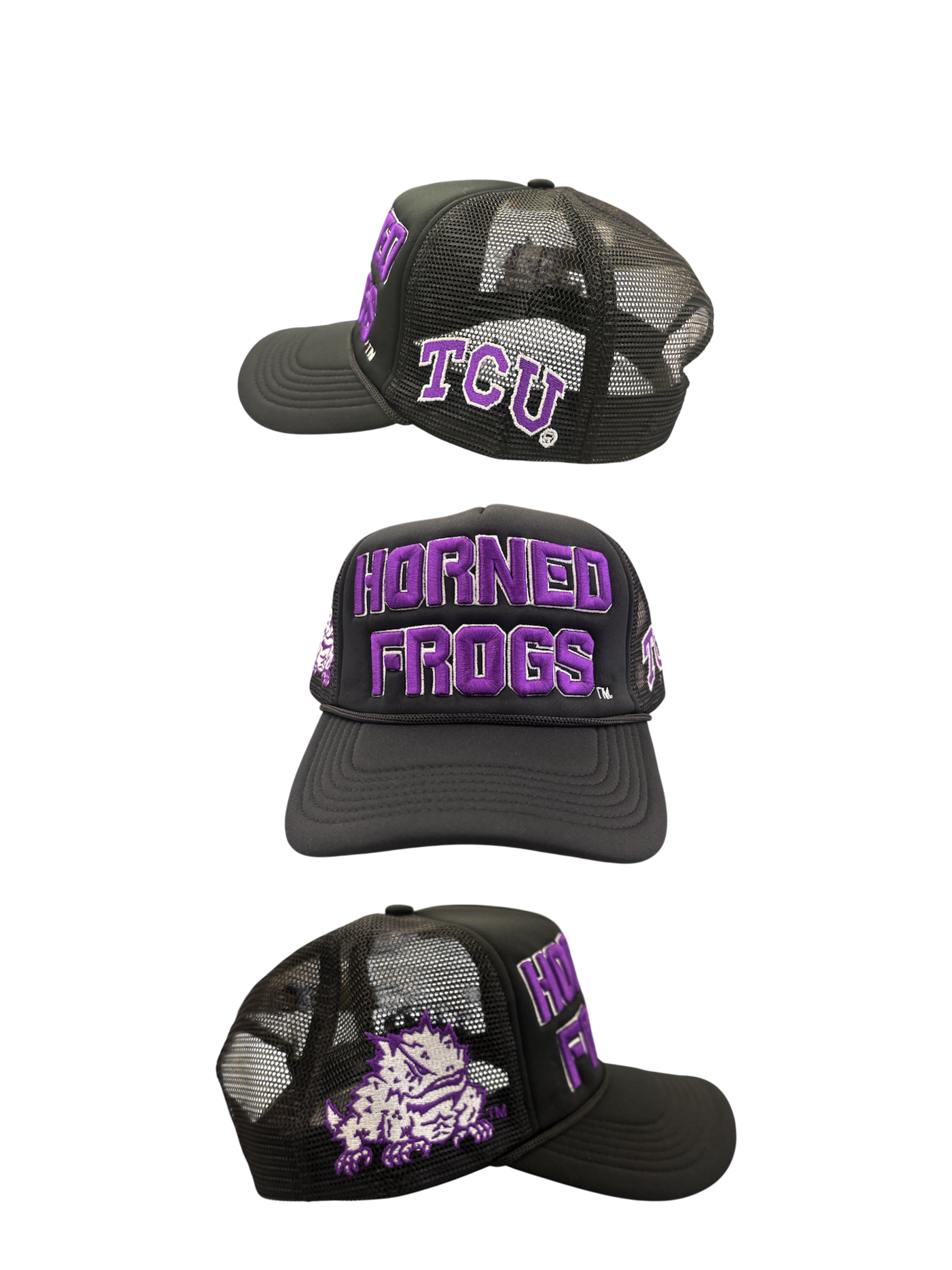 TCU BLACK TRUCKER HAT