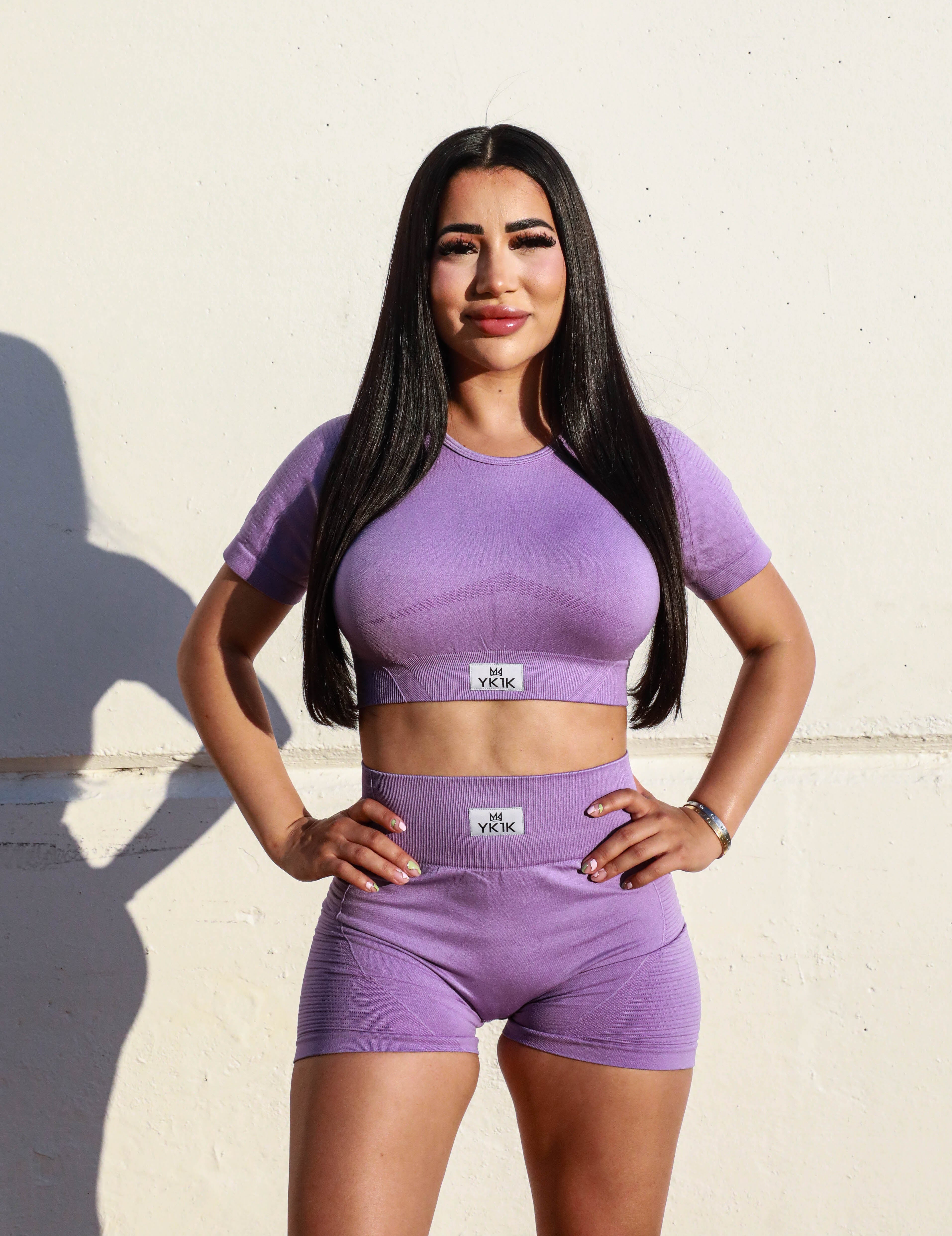 YK1K Women's 2 Piece seamless bodysuit Set