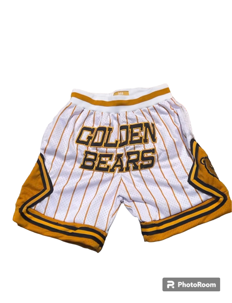 SOUTH OAK CLIFF BASKETBALL SHORTS white  GOLD PINSTRIPES