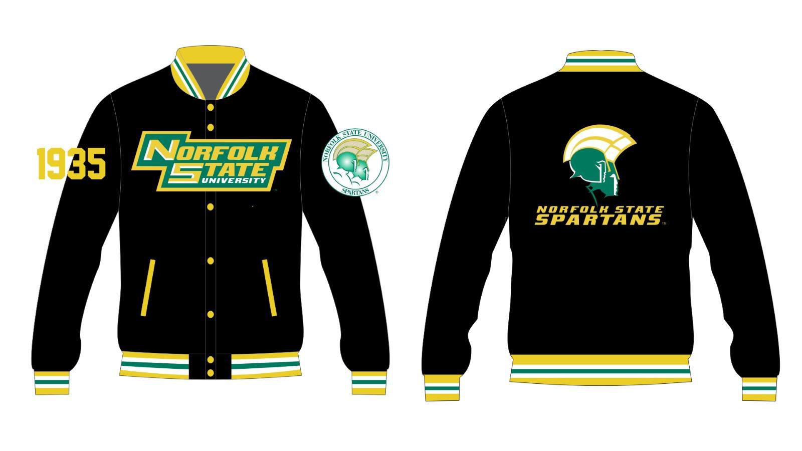 NORFOLK STATE /YK1K SATIN VARSITY JACKET
