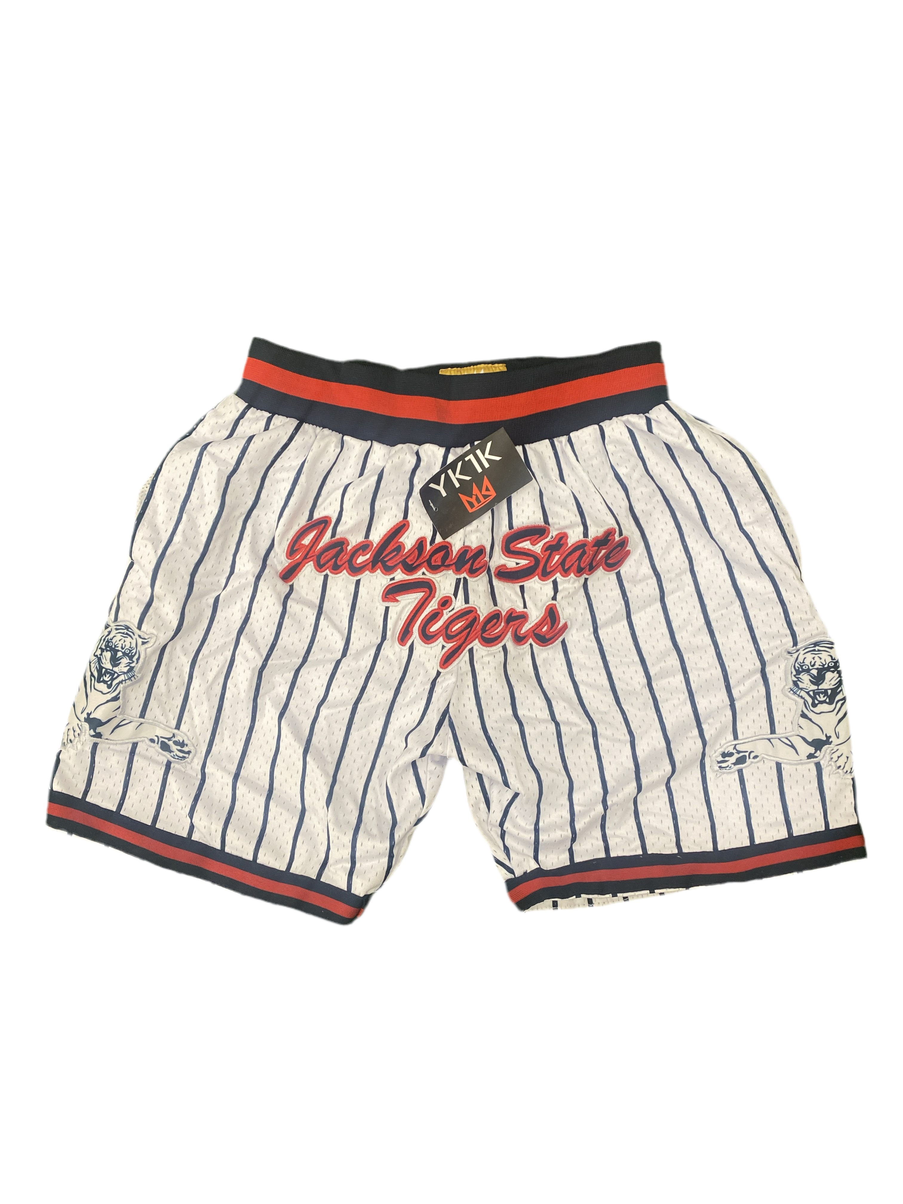 Jackson State Basketball Shorts  White/ Navy Pinstripe Pinstripe PRE-ORDER