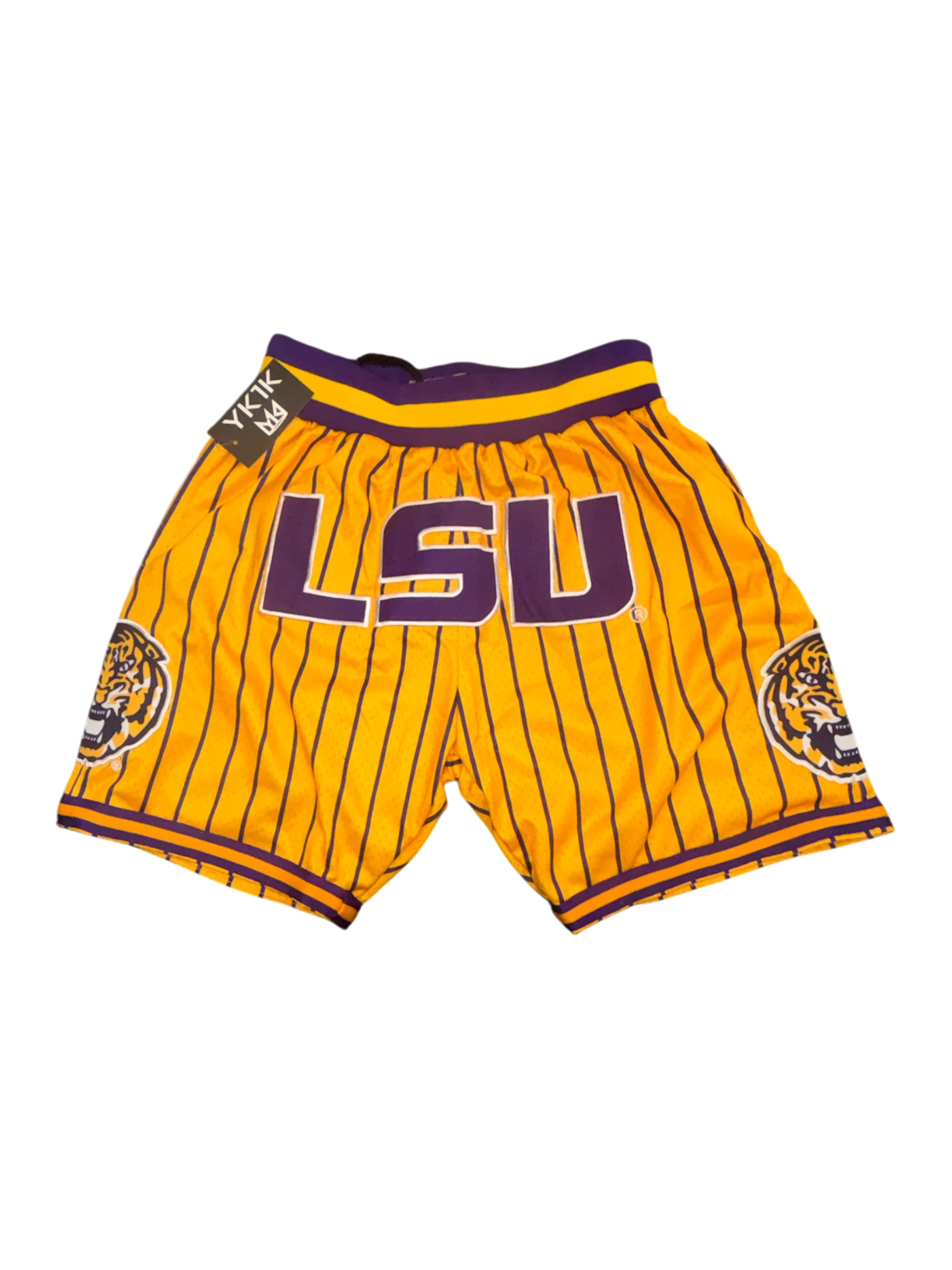 GOLD  LSU PURPLE PINSTRIPE BASKETBALL SHORTS