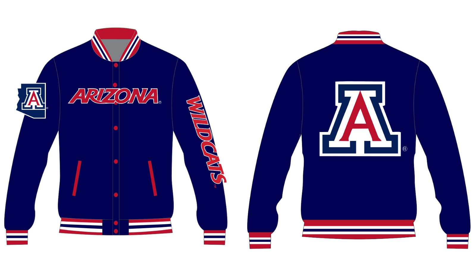 UNIVERSITY OF ARIZONA  YK1K SATIN VARSITY JACKET  PRE-ORDER