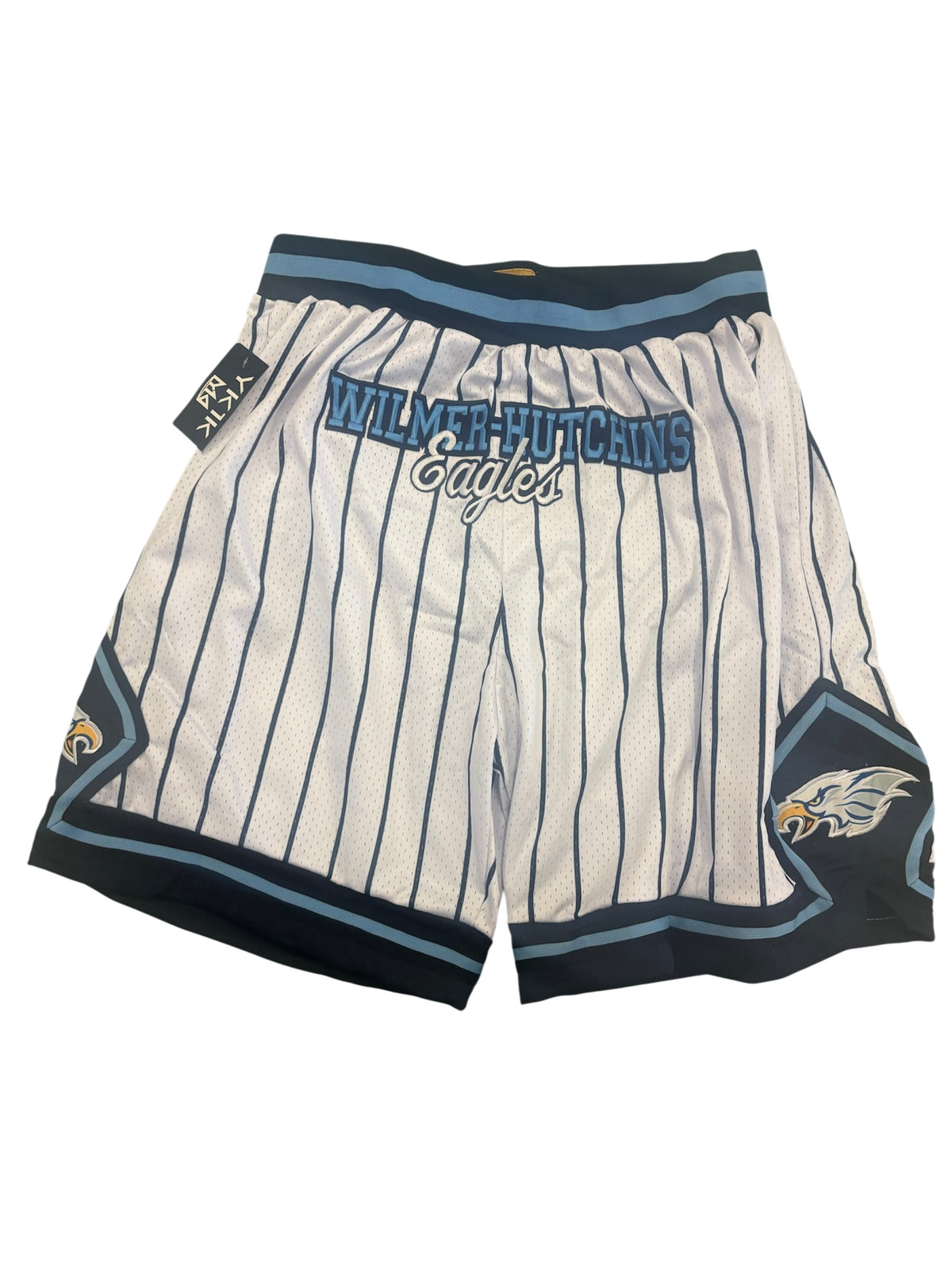 HUTCH BASKETBALL SHORTS WHITE NAVY BLUE PINSTRIPE 2.0