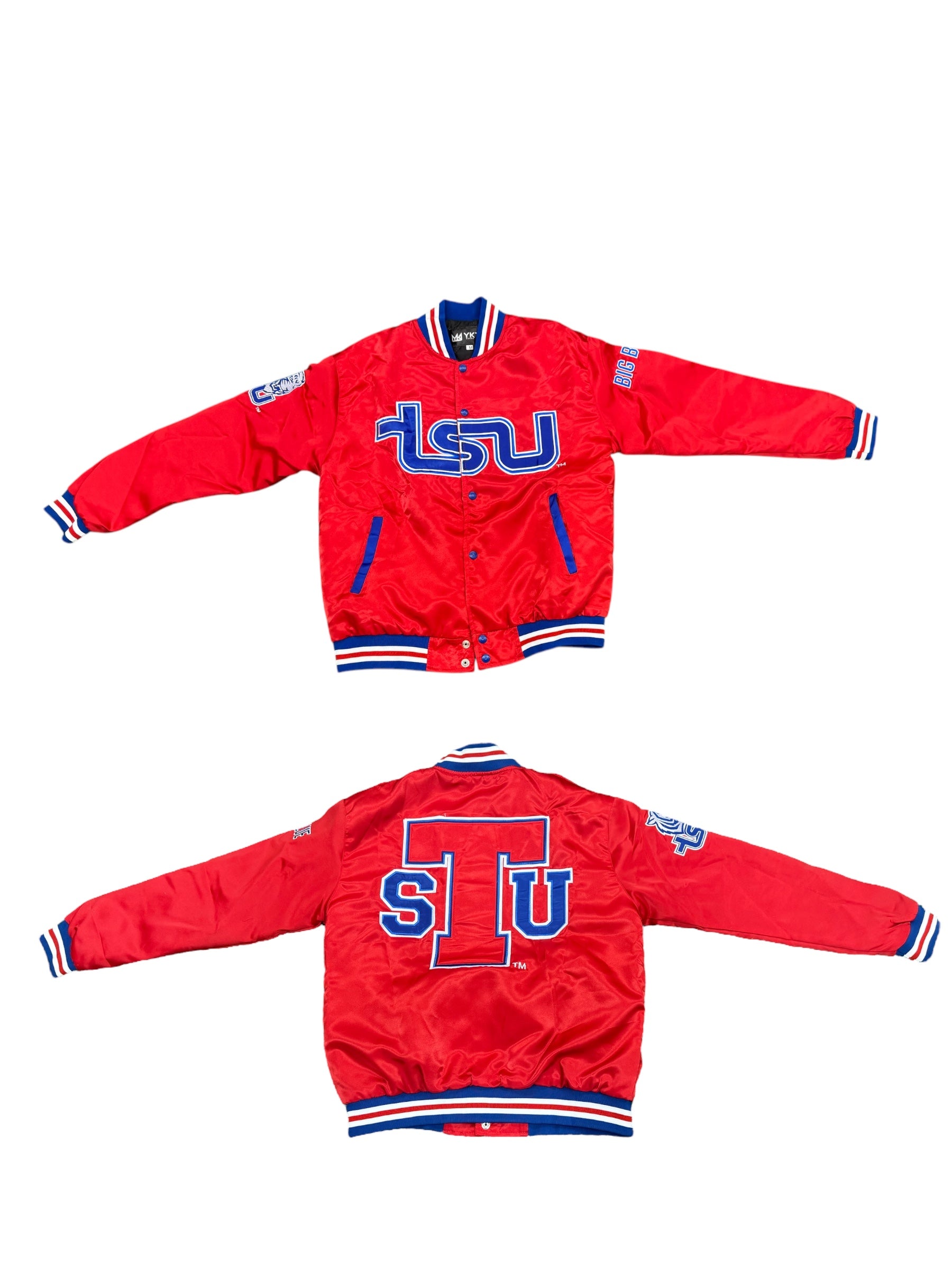 TSU/YK1K SATIN VARSITY JACKET Red