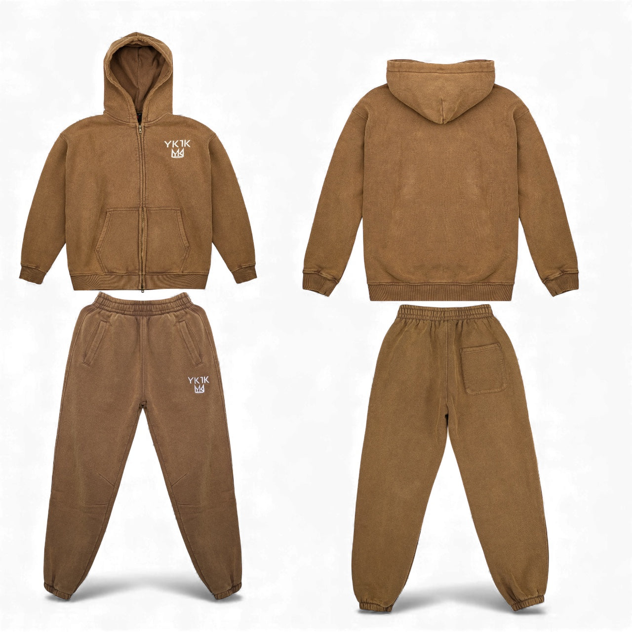 【新品】EARTH THE ARCHIVE Sweatsuit Brown 2 Studio Archive Hoodie - Cocoa