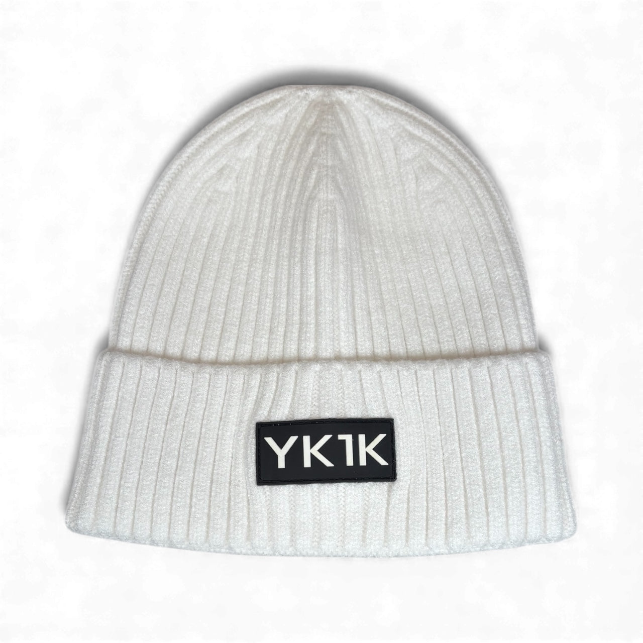 White  YK1K “Pure Intent” Lockable Logo Beanie