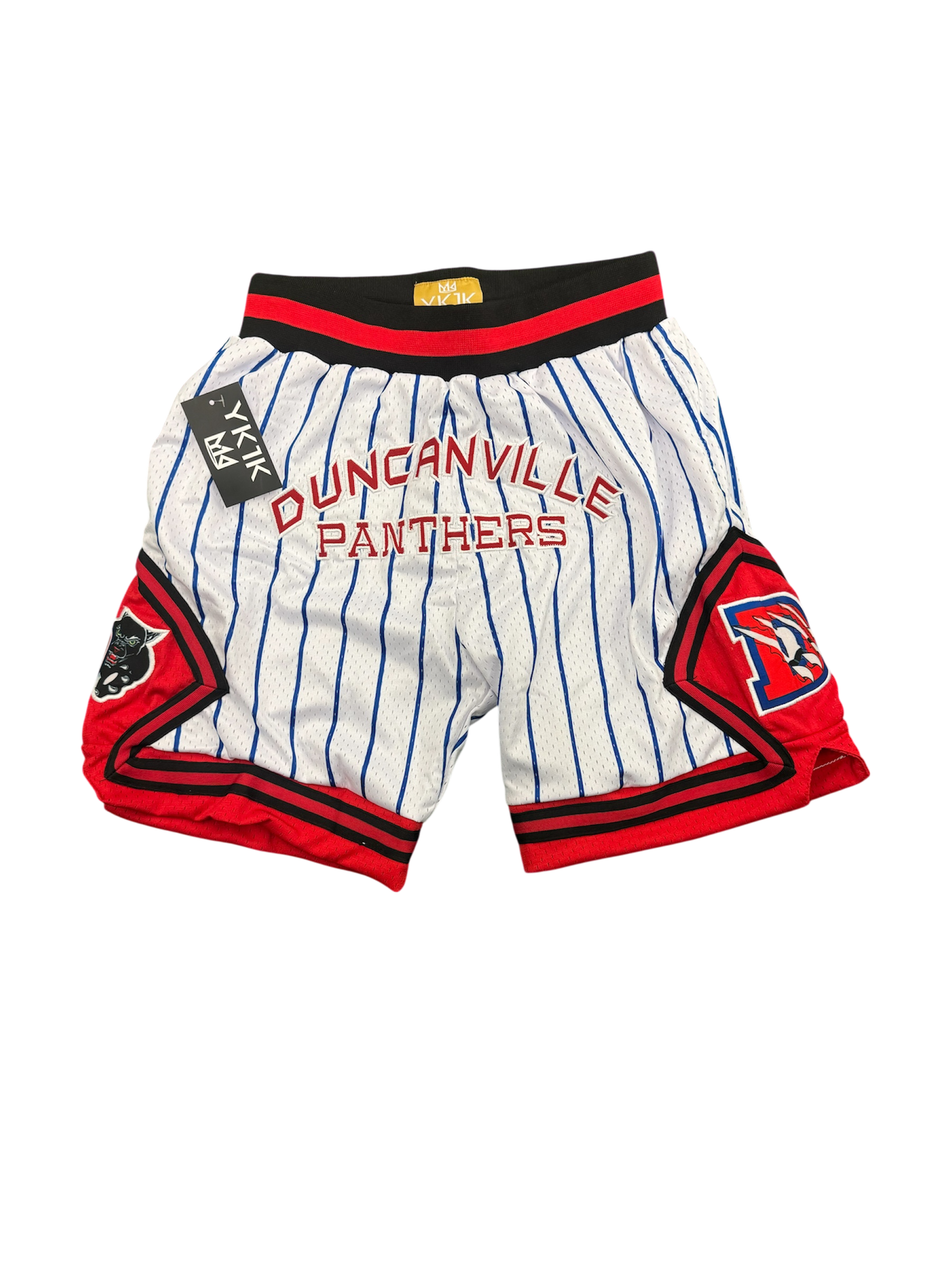 DUNCANVILLE 2.0 BASKETBALL SHORTS White Blue  Pinstripes