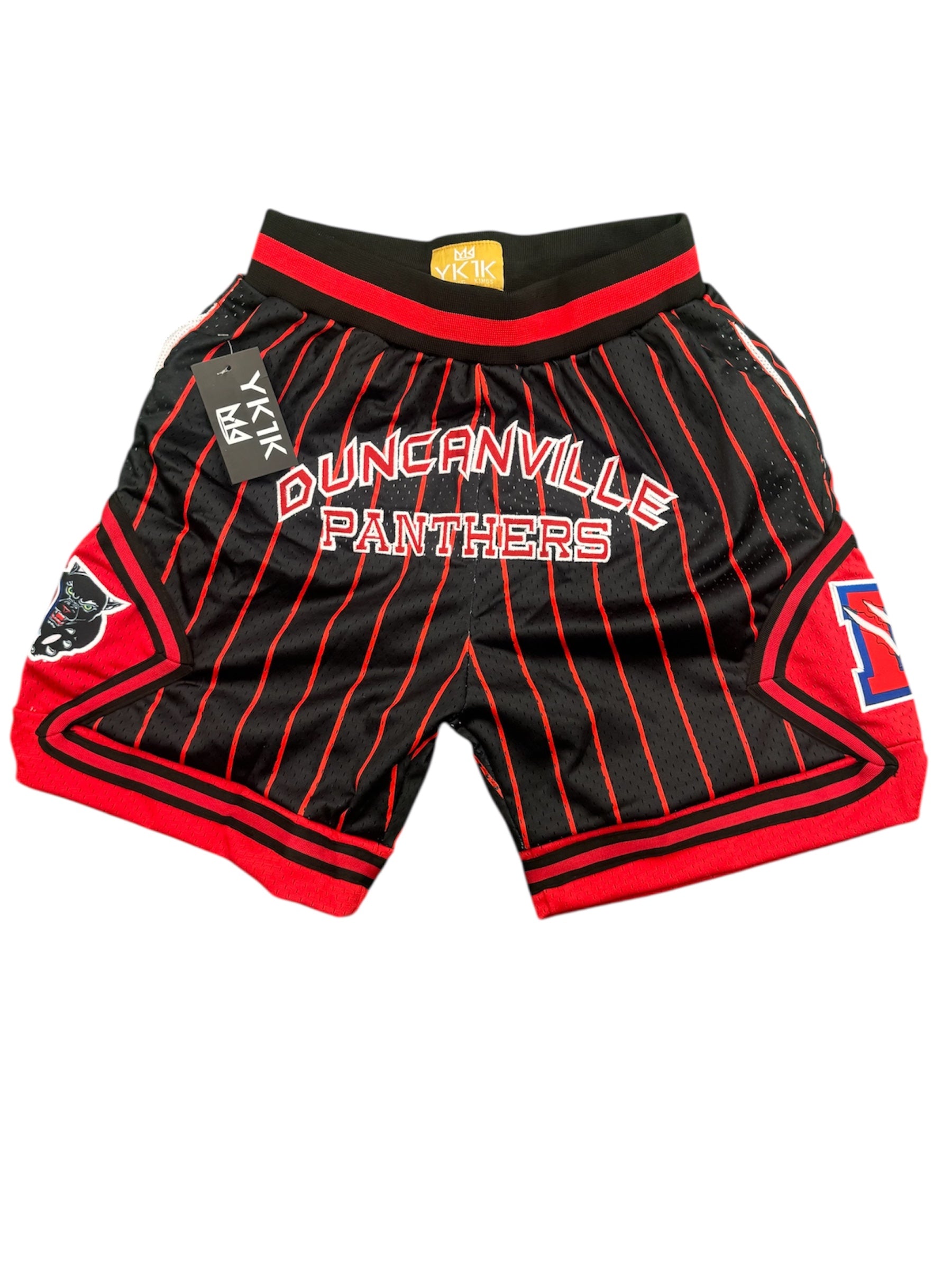 DUNCANVILLE 2.0 BASKETBALL SHORTS Black RED Pinstripes