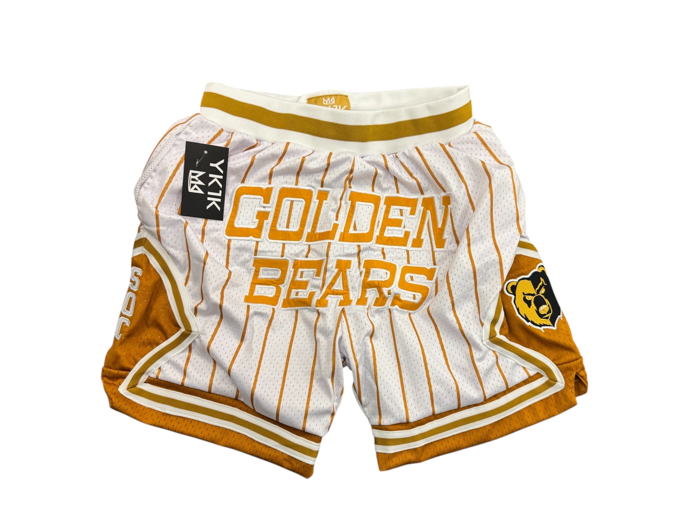 SOUTH OAK CLIFF BASKETBALL SHORTS white  GOLD PINSTRIPES