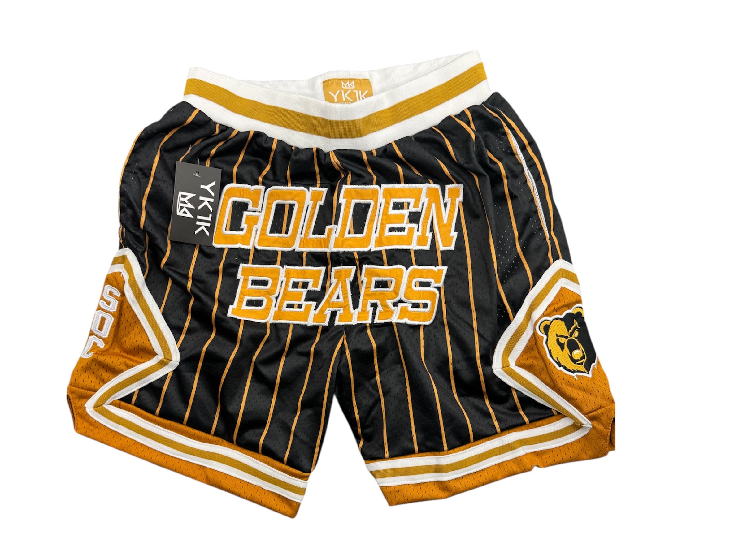 SOUTH OAK CLIFF BASKETBALL SHORTS Black GOLD PINSTRIPES