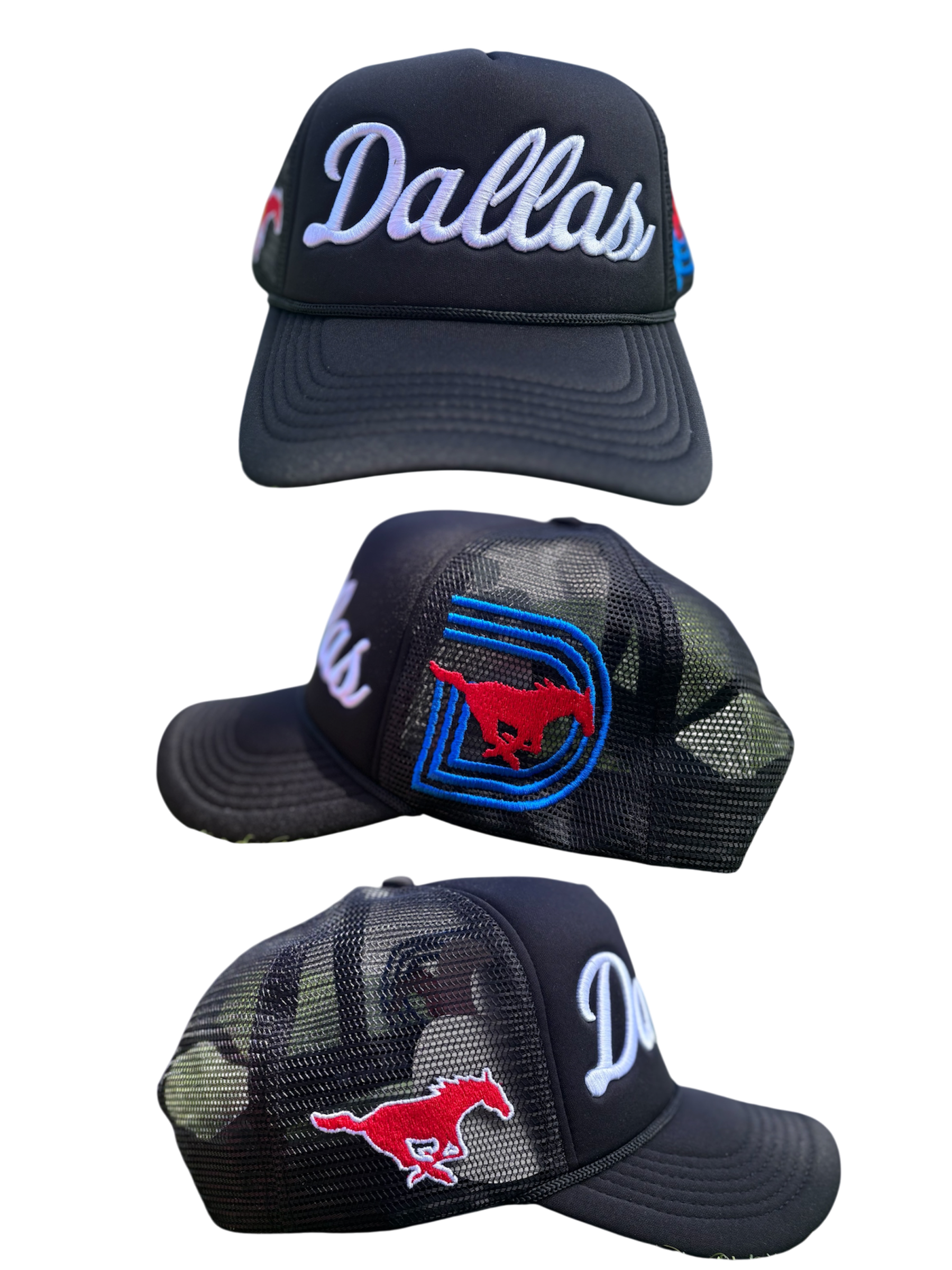 SMU TRUCKER HATS BLACK