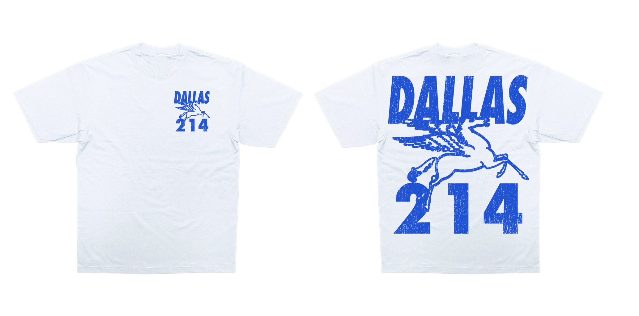 Dallas Tshirt 214 WHITE AND BLUE