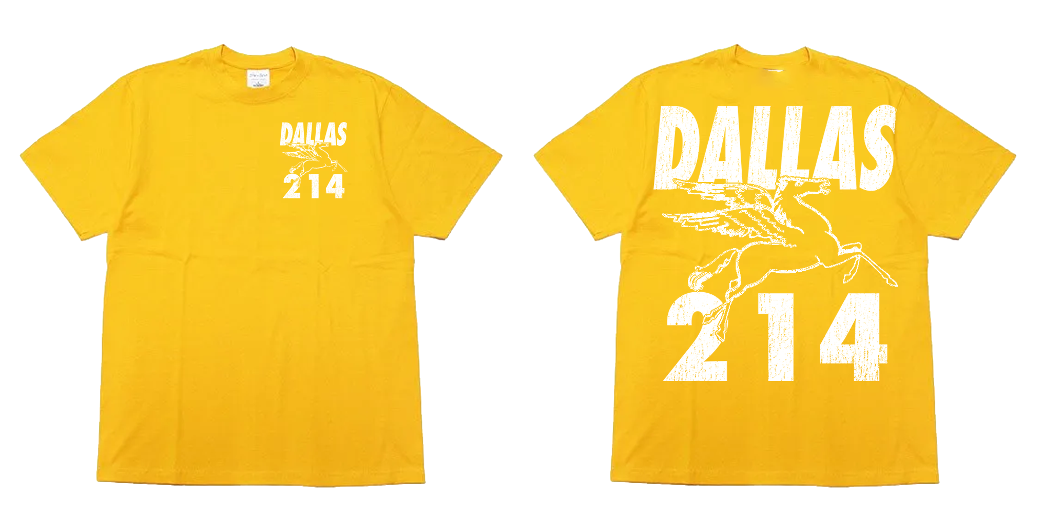 Dallas Tshirt 214 MUSTARD YELLOW AND WHITE