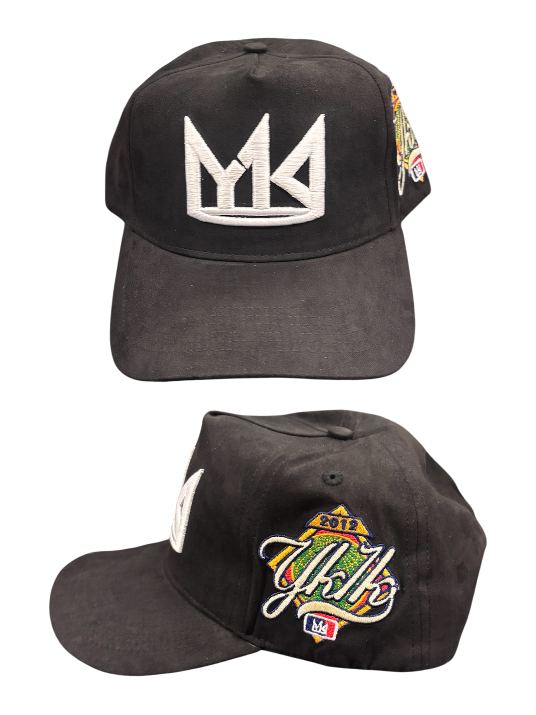 YK1K Crown Logo BLACK Hat Suede