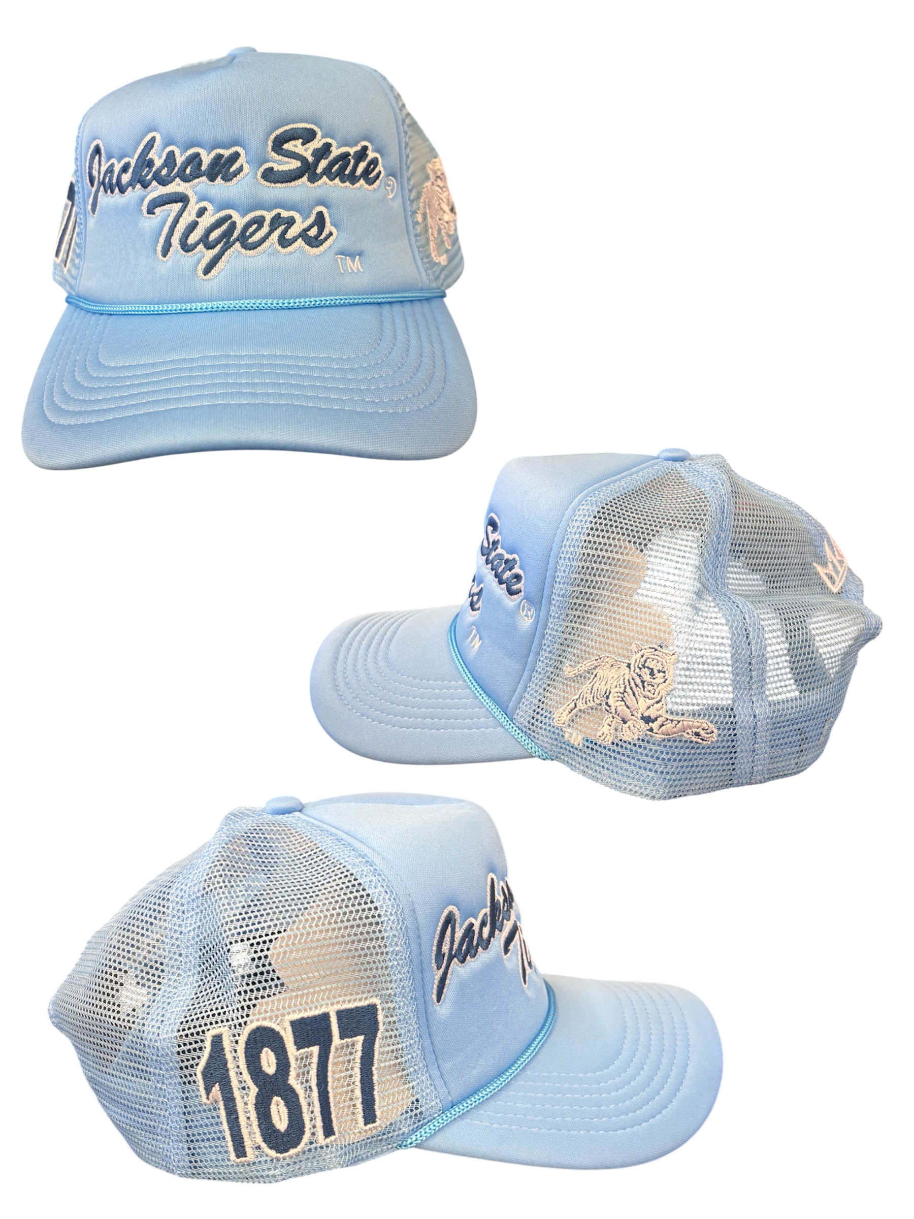 JACKSON STATE UNIVERSITY TRUCKER HATS BABY BLUE