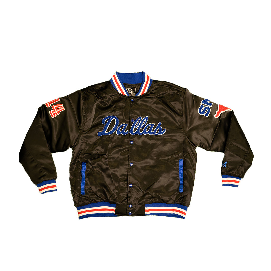 Smu/ YK1K SATIN VARSITY JACKET BLACK 2.0