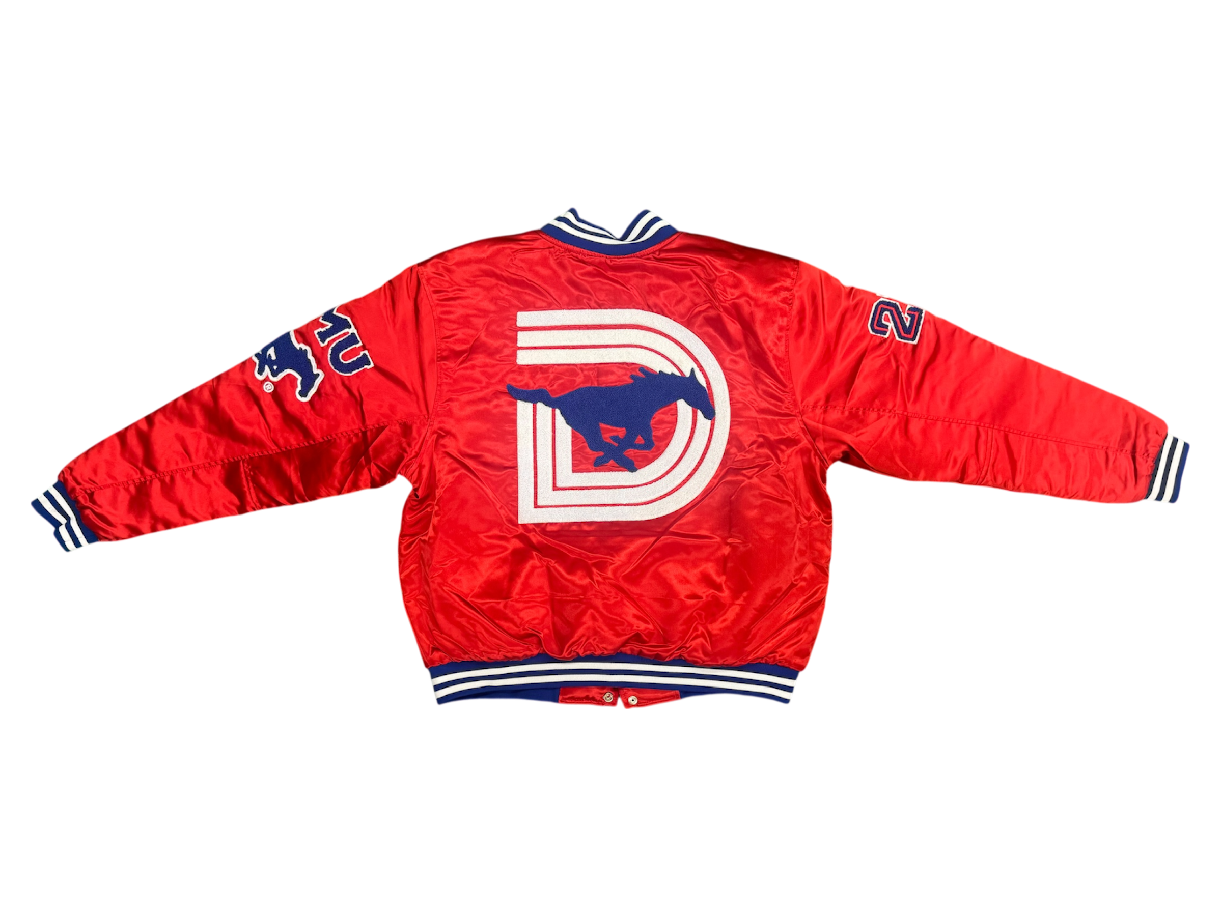 Smu/ YK1K SATIN VARSITY JACKET Red 2.0