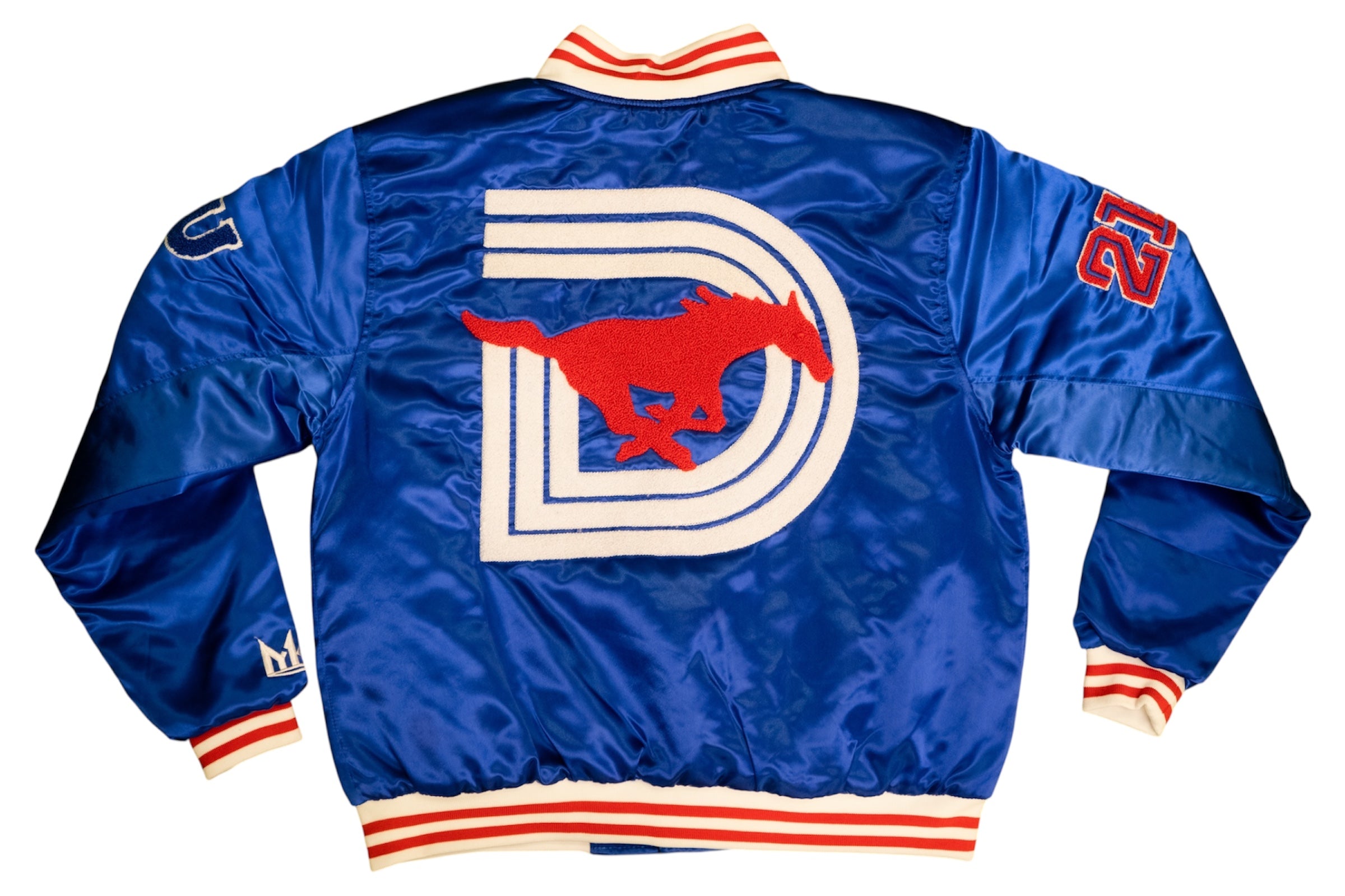 Smu/ YK1K SATIN VARSITY JACKET  BLUE 2.0
