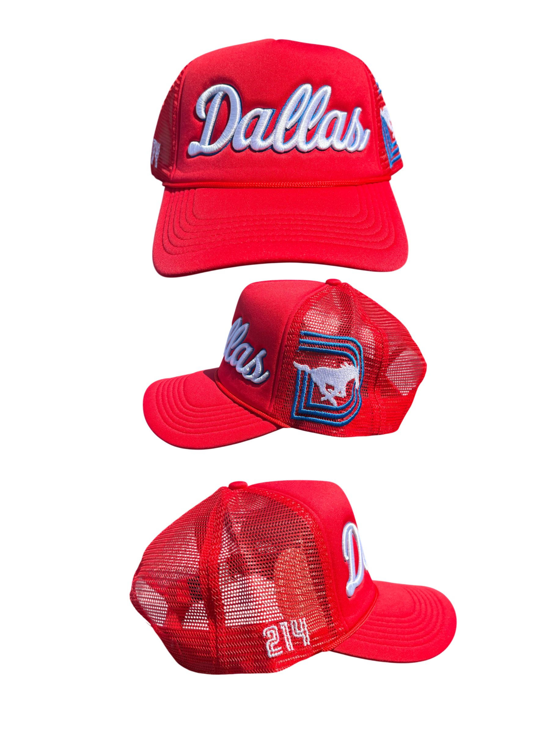 SMU TRUCKER HATS Red