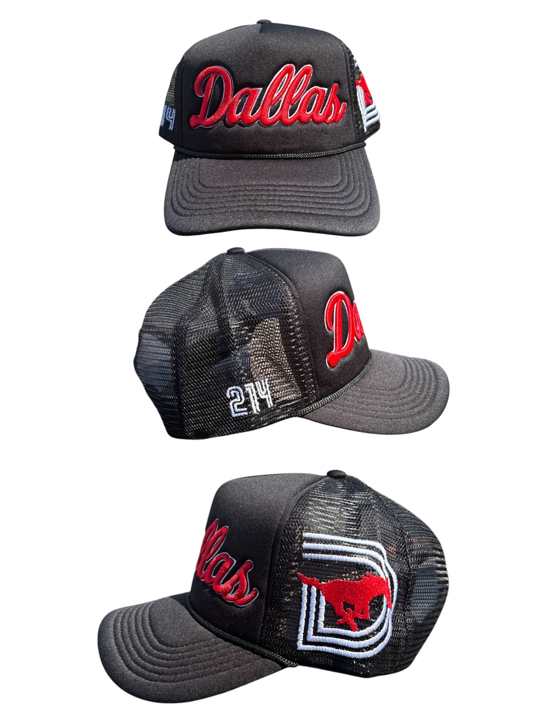 SMU TRUCKER HATS Black