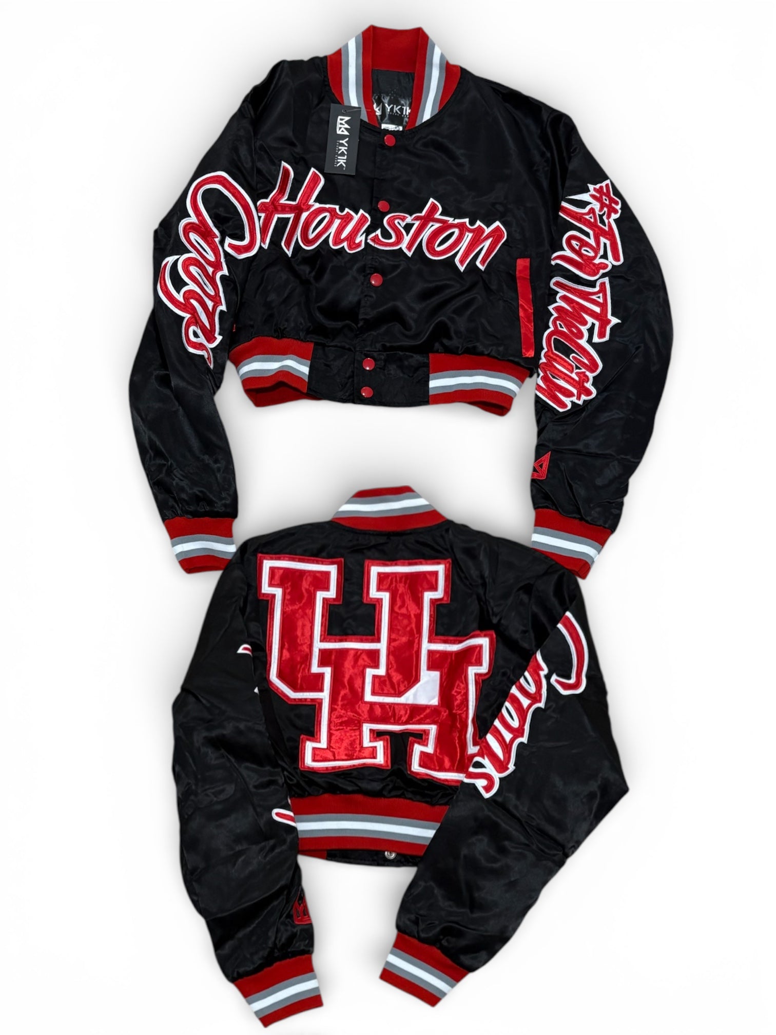 Houston VARSITY JACKET LADY CROPPED BLACK